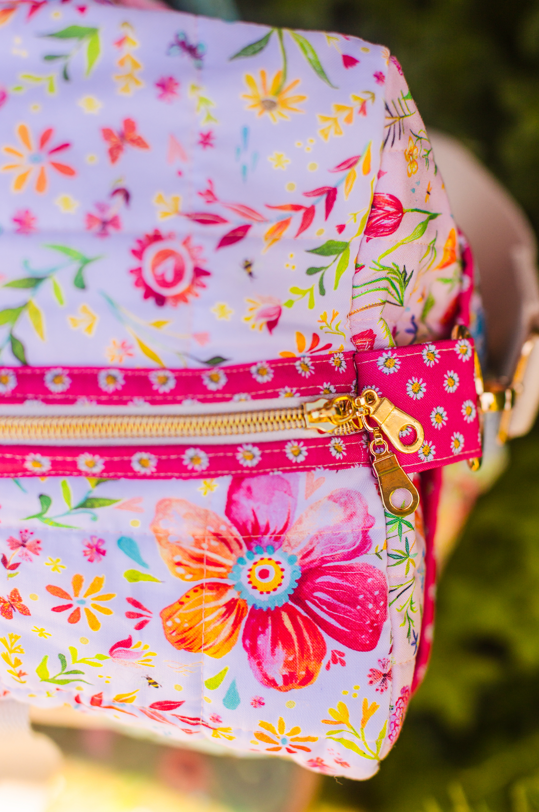 Dainty Daisy Dark Pink Fabric