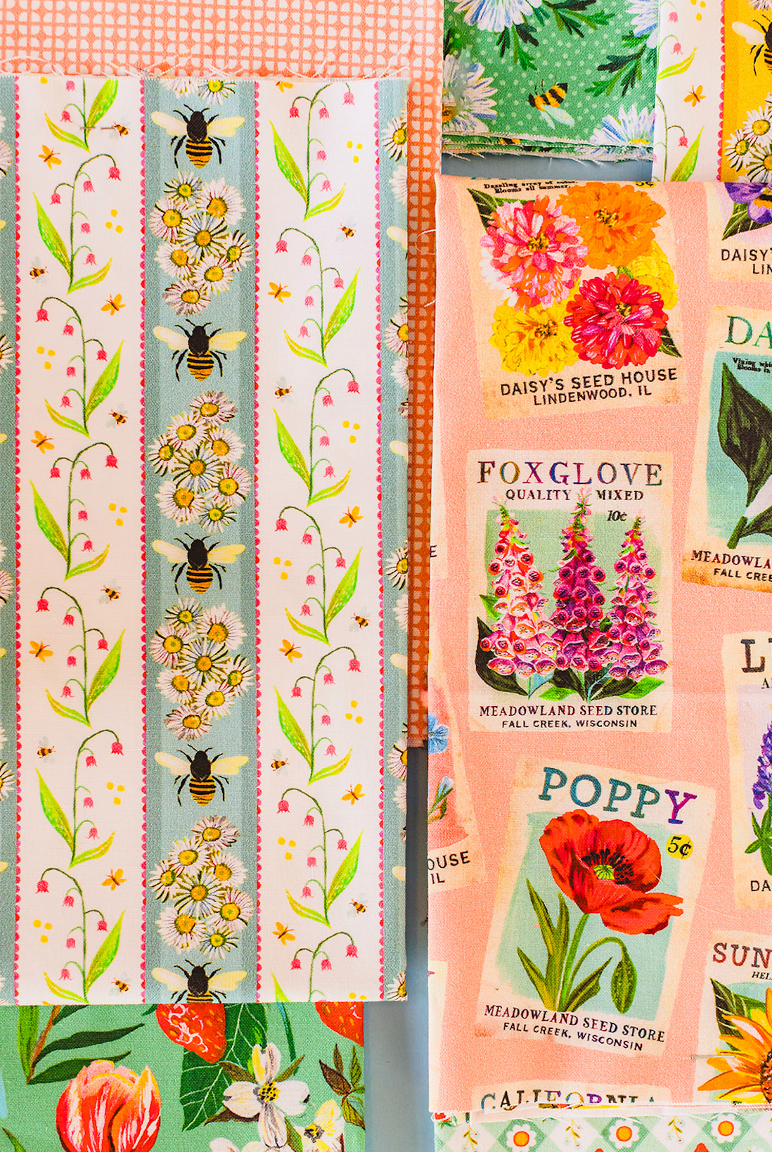 Honeyland Stripe Lt Prairie Sky Fabric