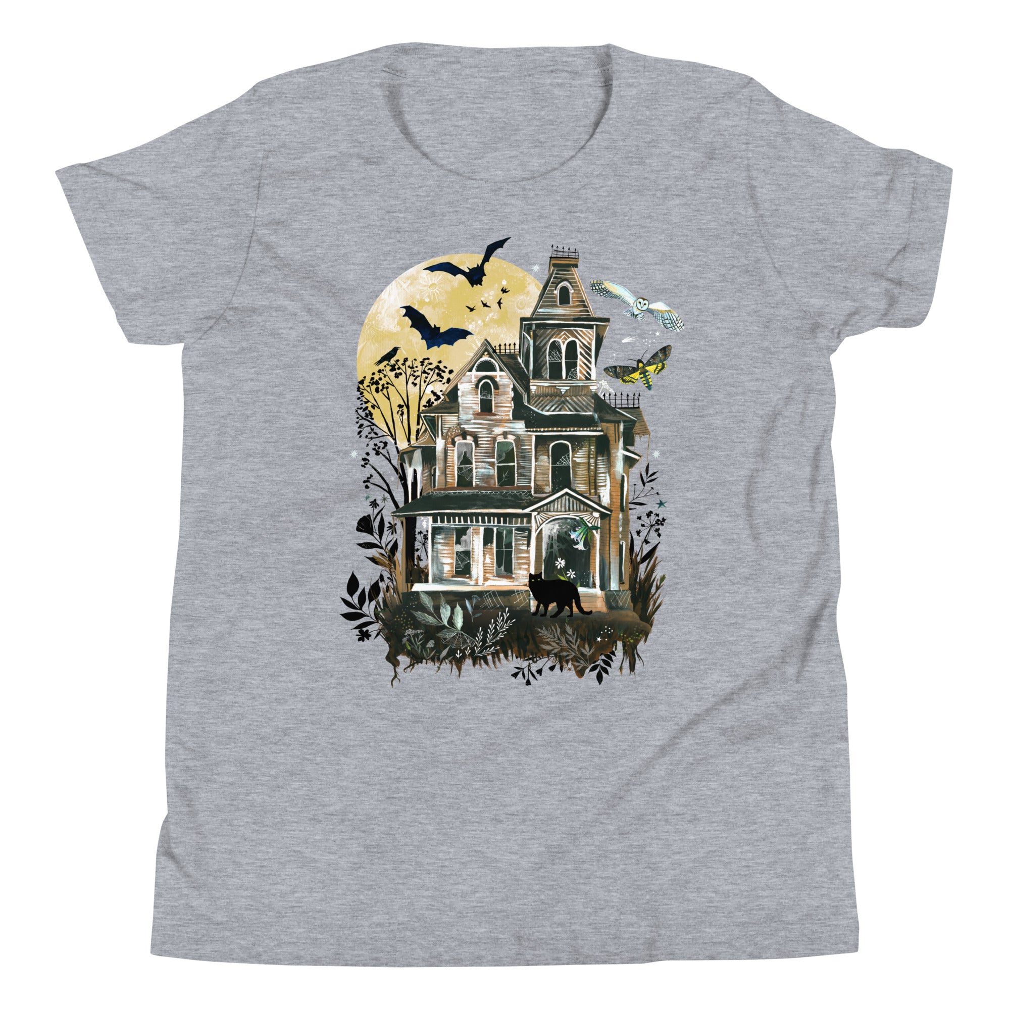 Kids Haunted House T-Shirt Athletic Heather
