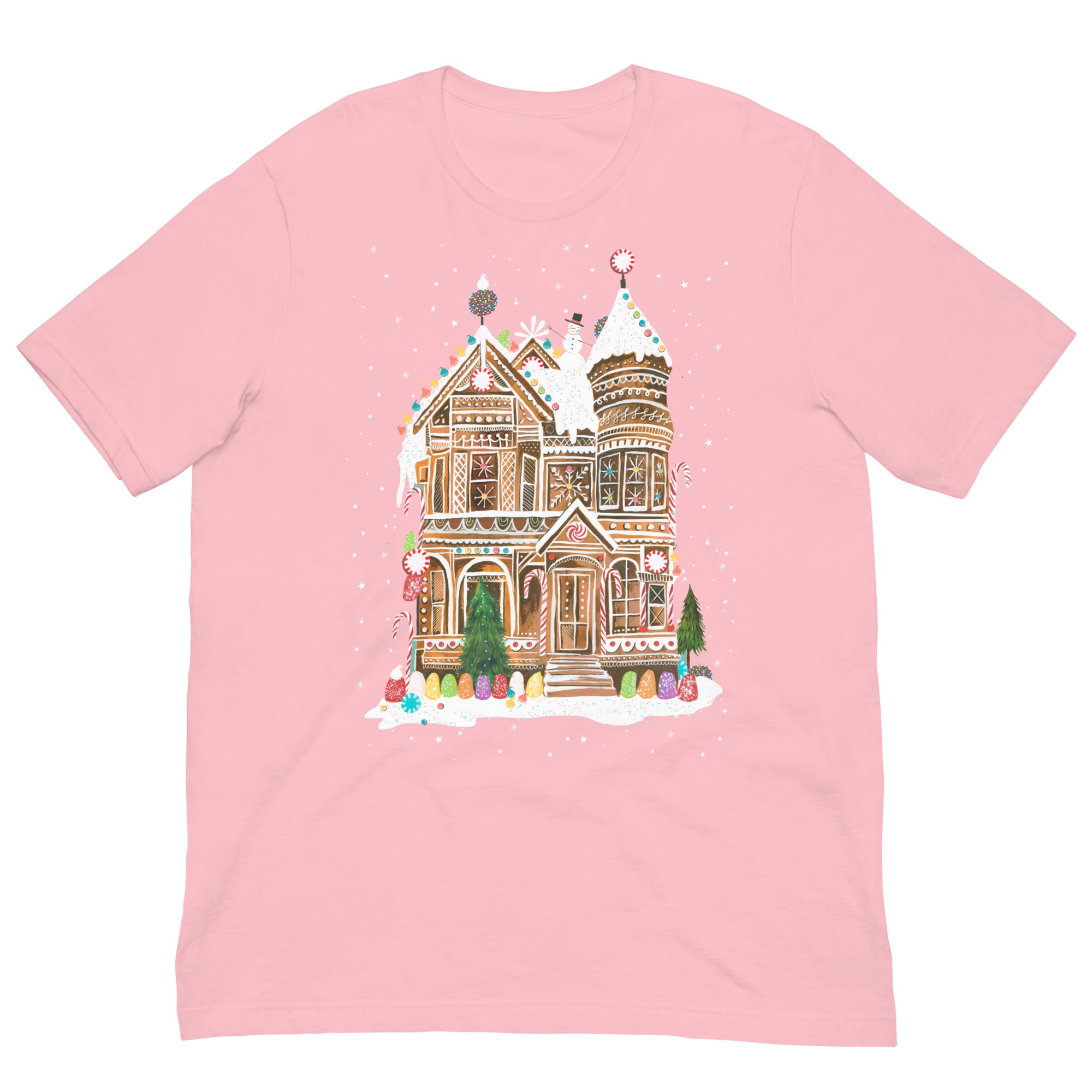 Gingerbread House T-Shirt Pink