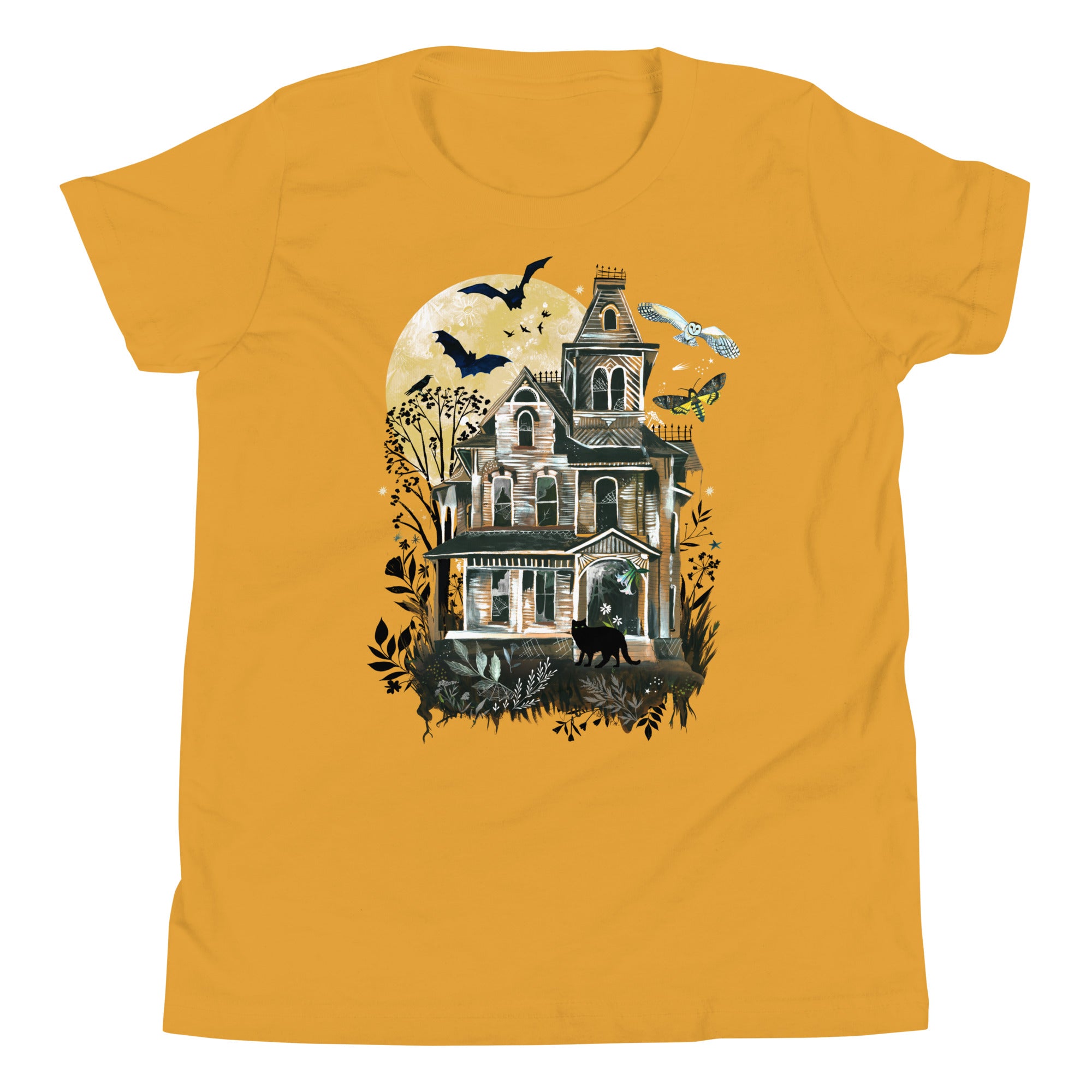 Kids Haunted House T-Shirt Mustard