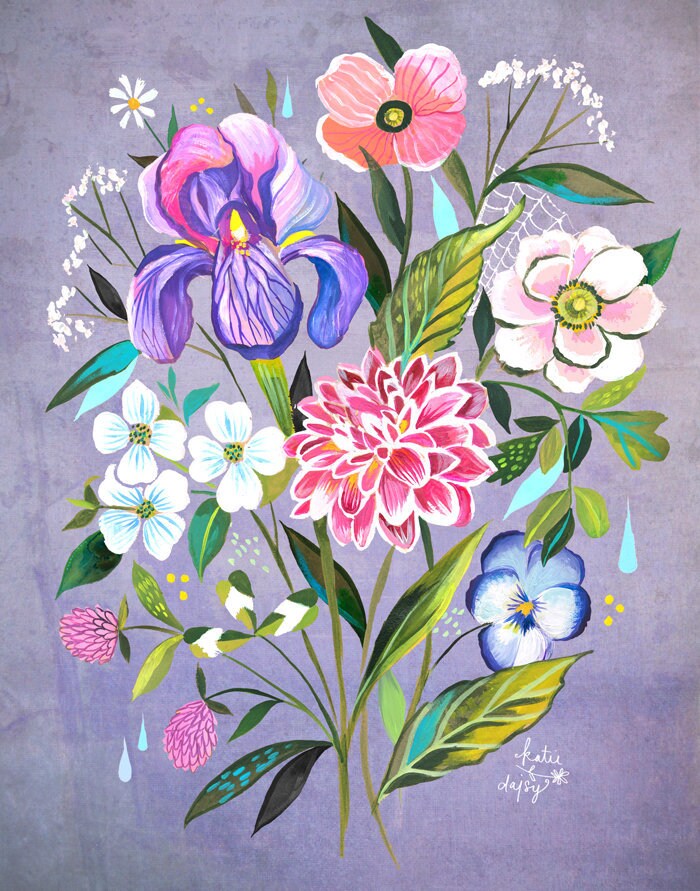 Iris Bouquet Art Print