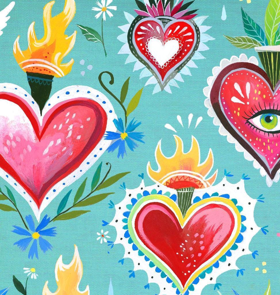 Hearts Aflame Art Print