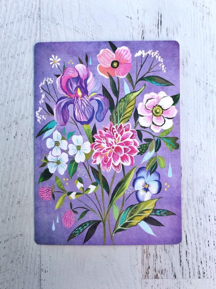 Violet Bouquet - Greeting Card