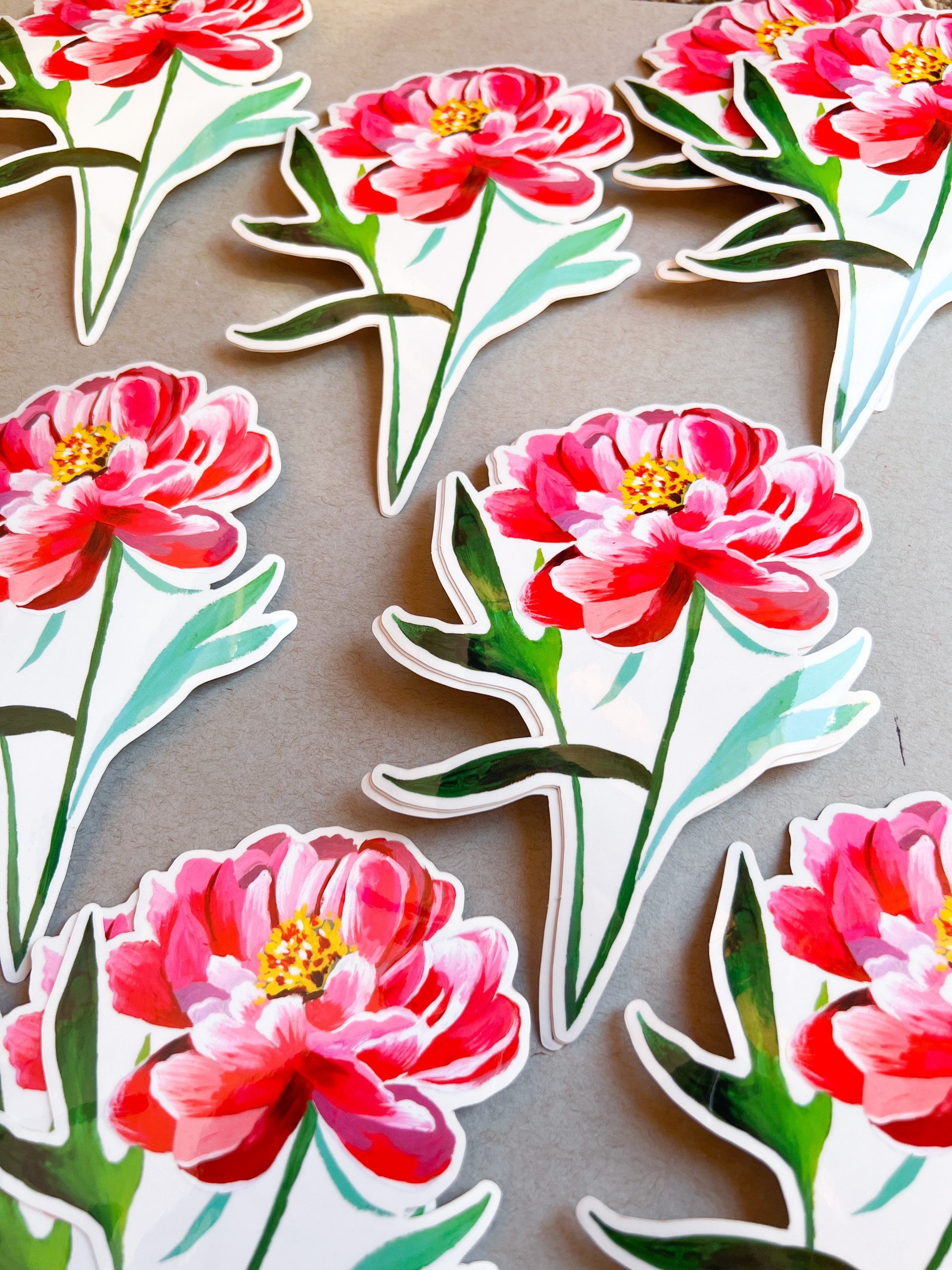 Peony - Clear Sticker