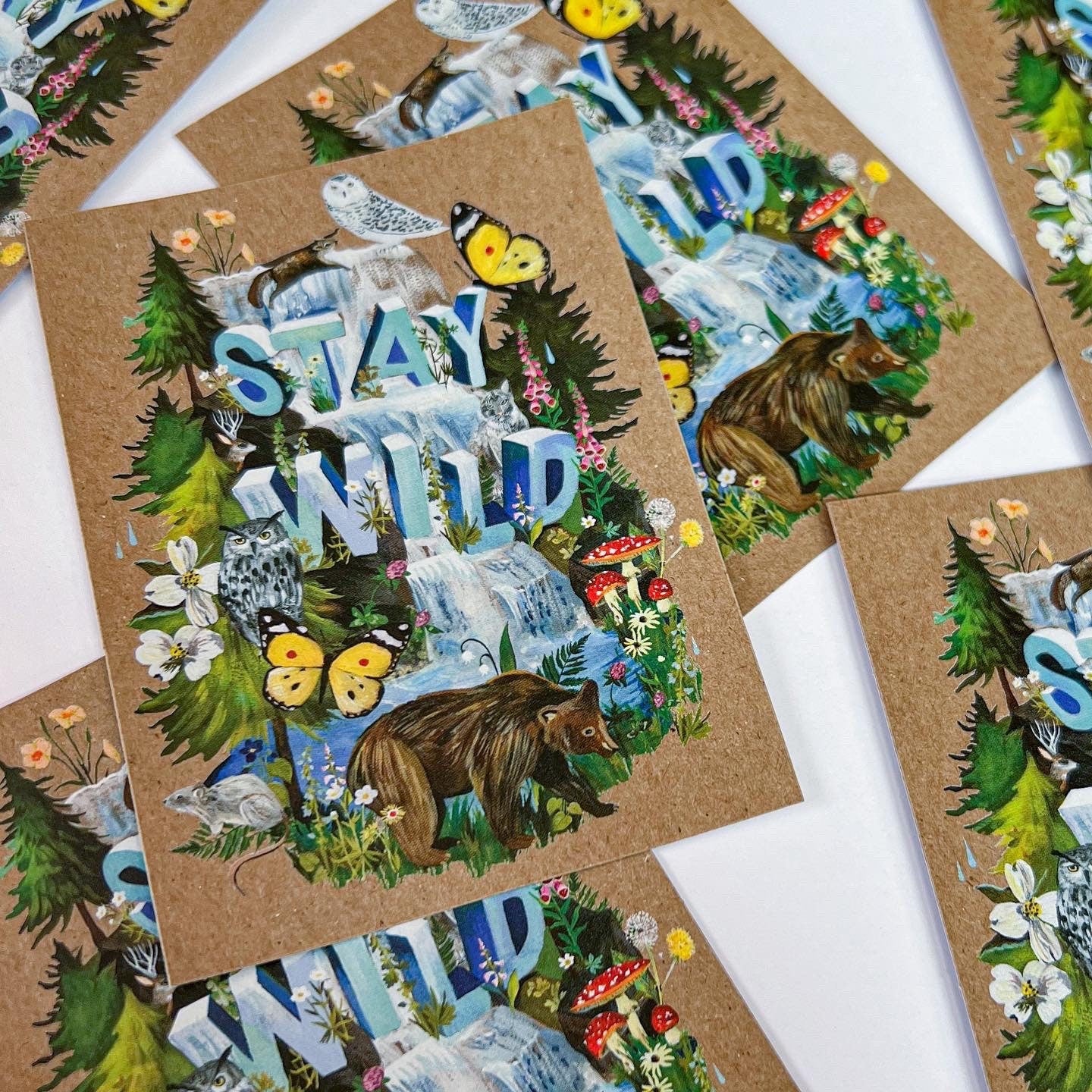 Stay Wild sticker on Kraft paper