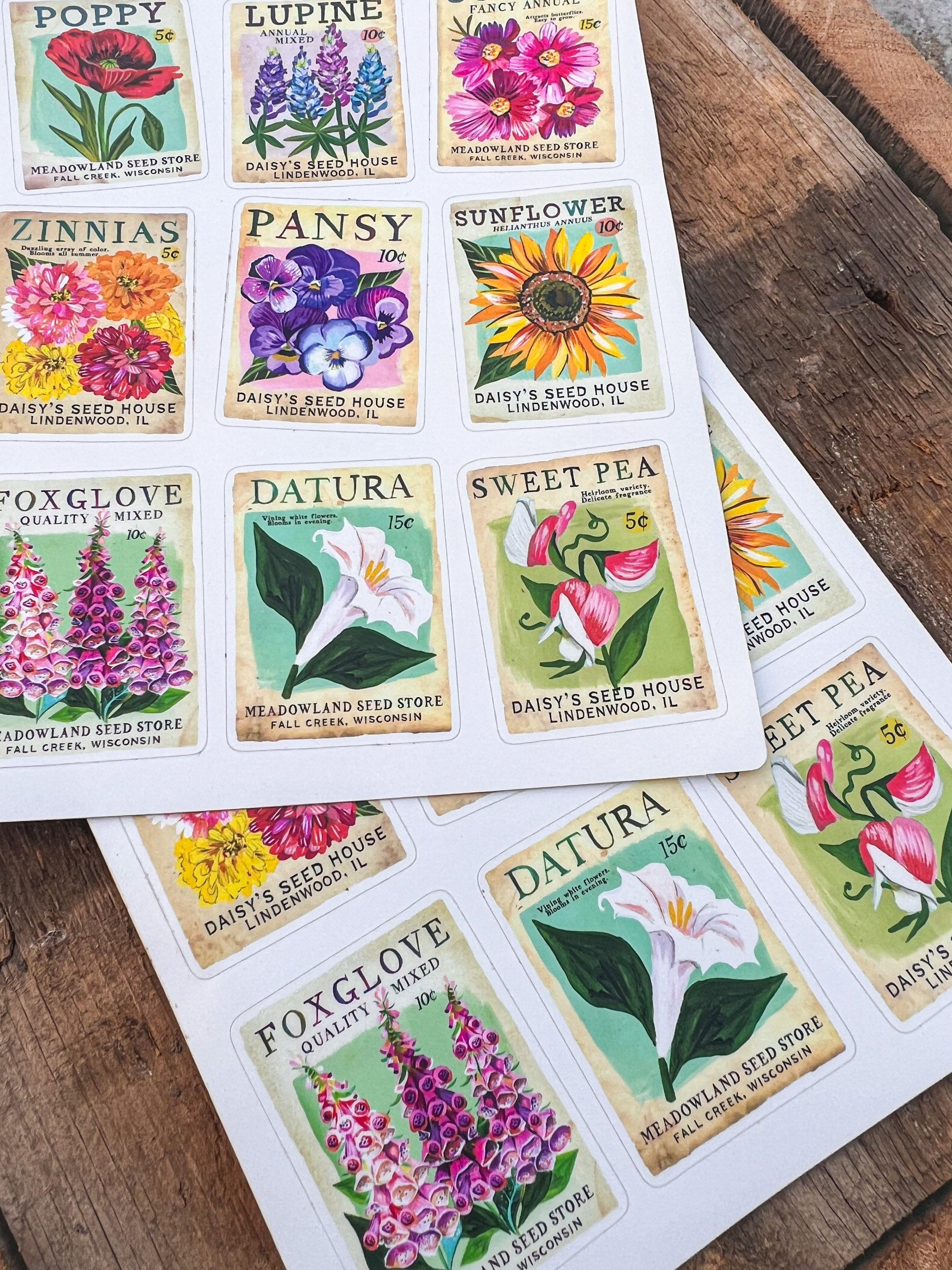 Seed Packet Sticker Sheets