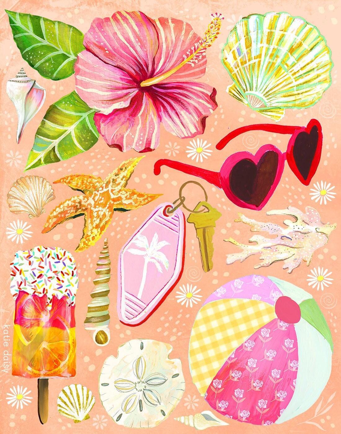 Beach Day Art Print