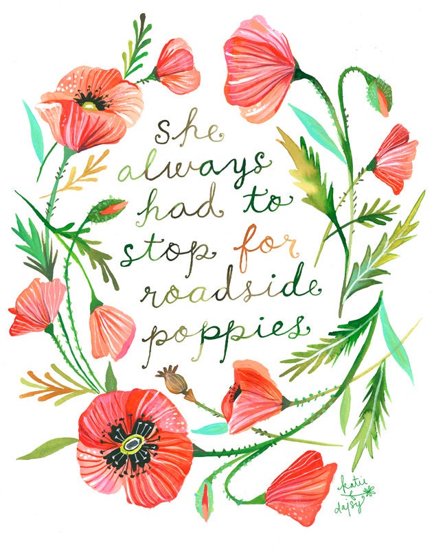 Roadside Poppies Art Print