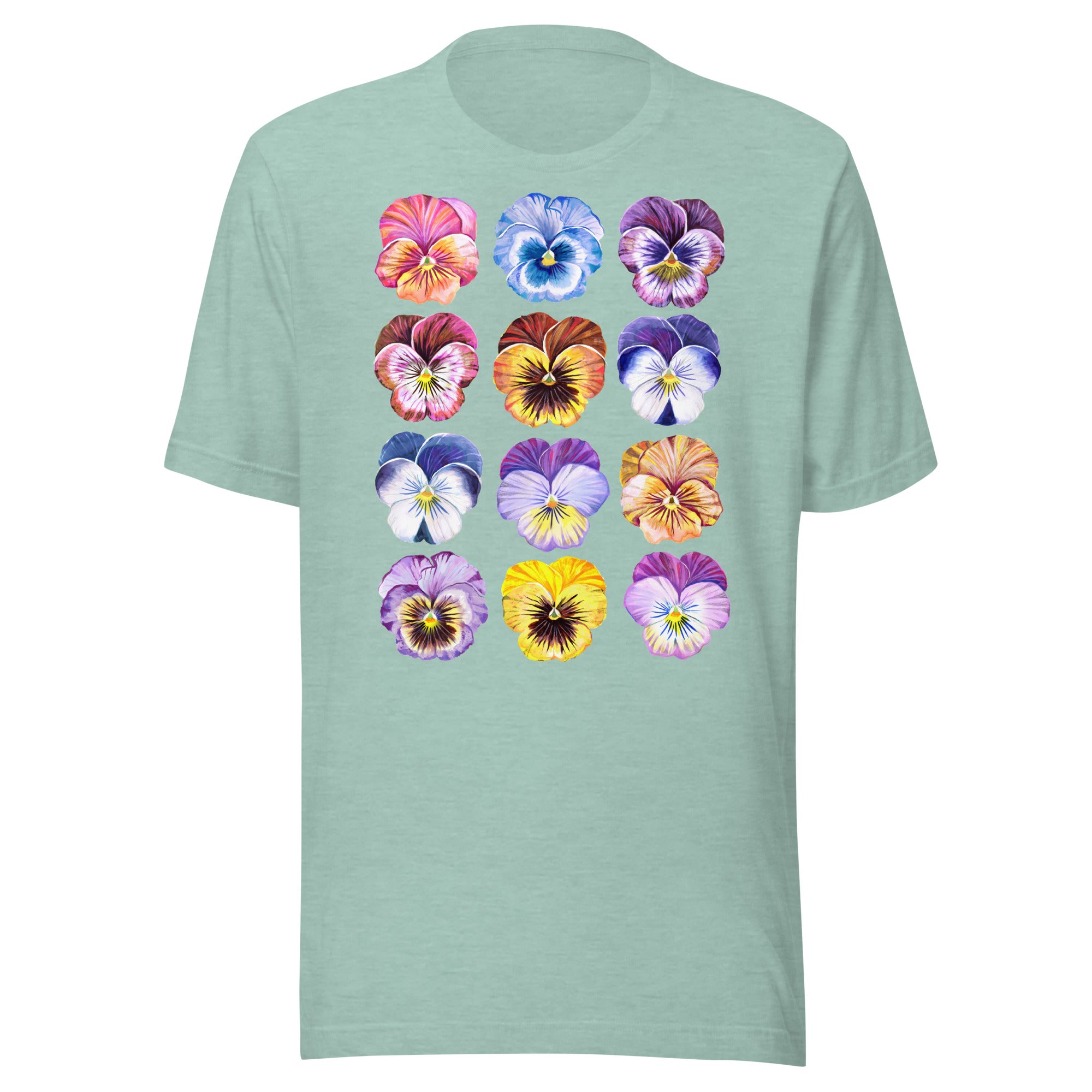 Pansy Unisex t-shirt Heather Prism Dusty Blue