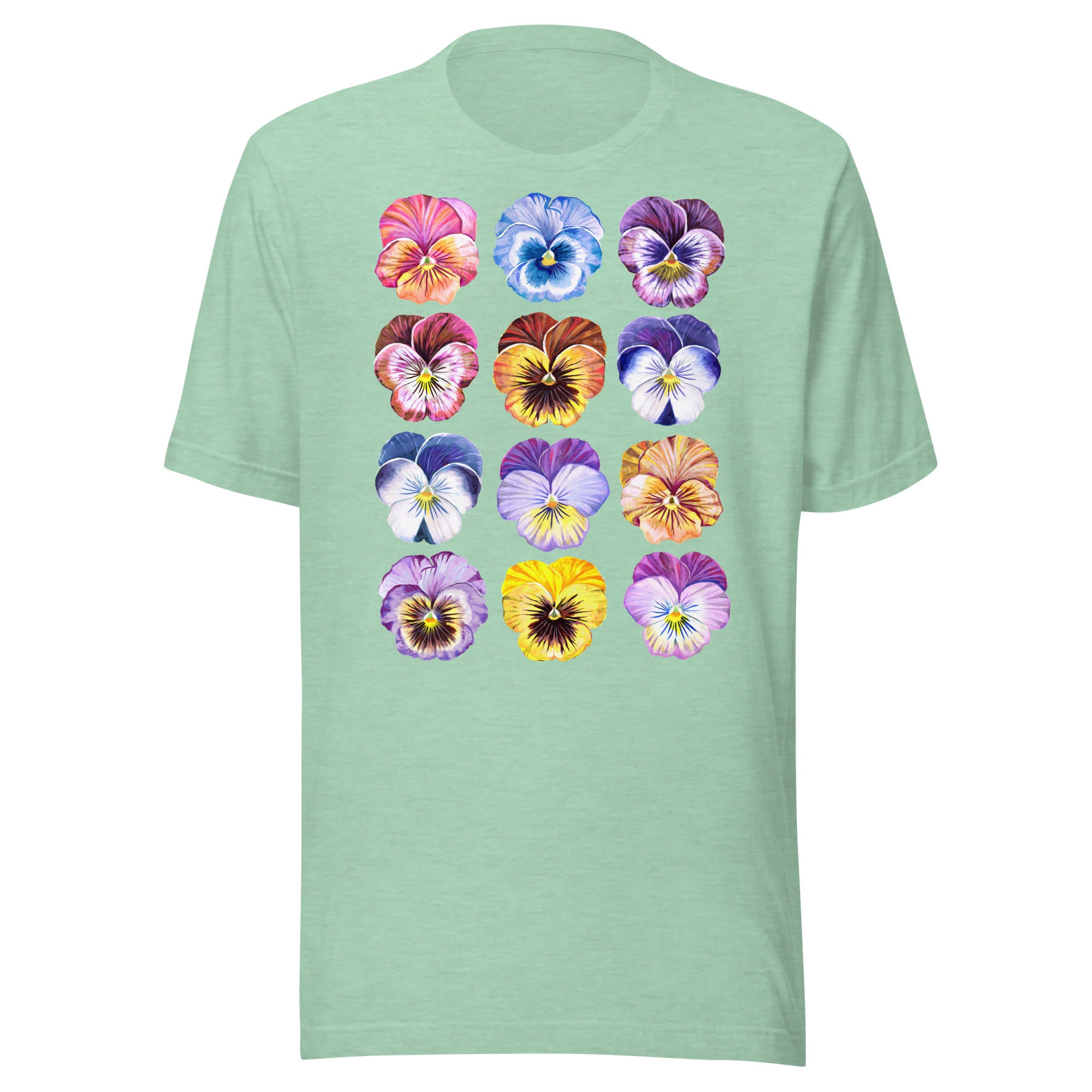 Pansy Unisex t-shirt Heather Prism Mint