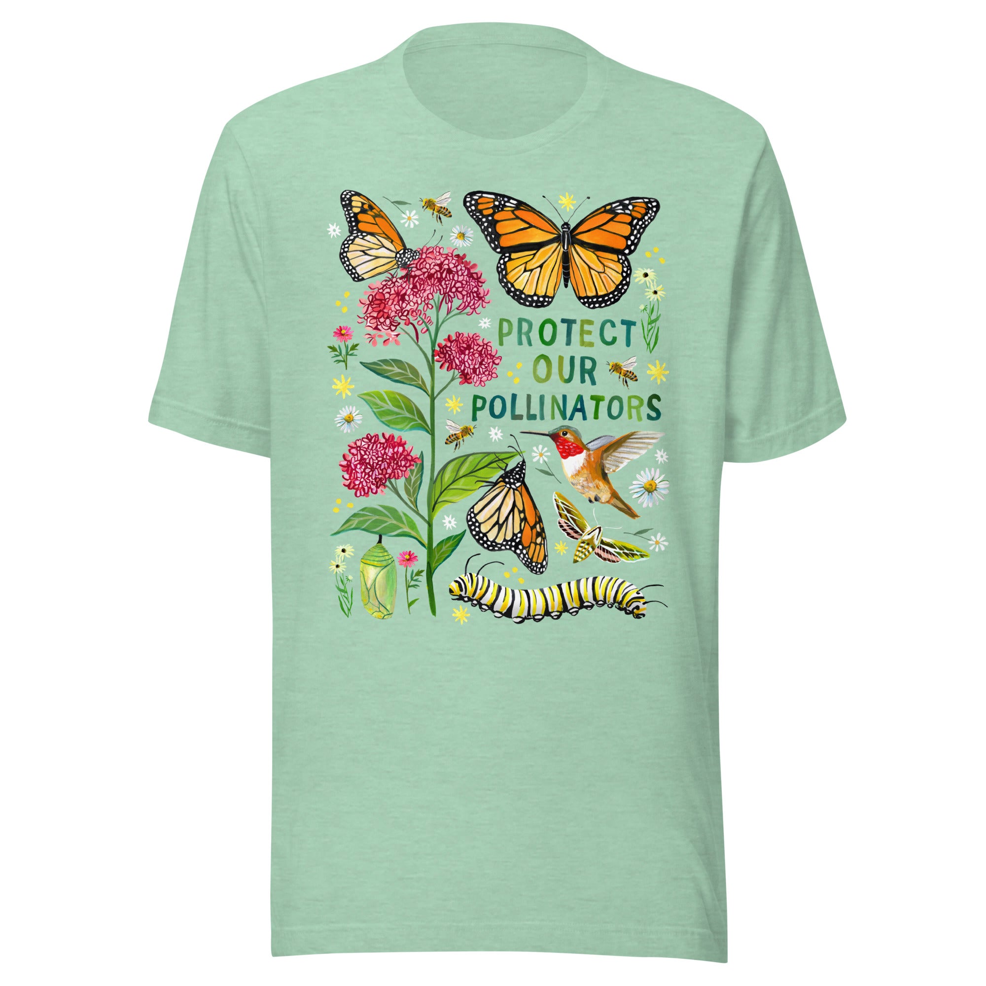 Save Our Pollinators Unisex t-shirt Heather Prism Mint