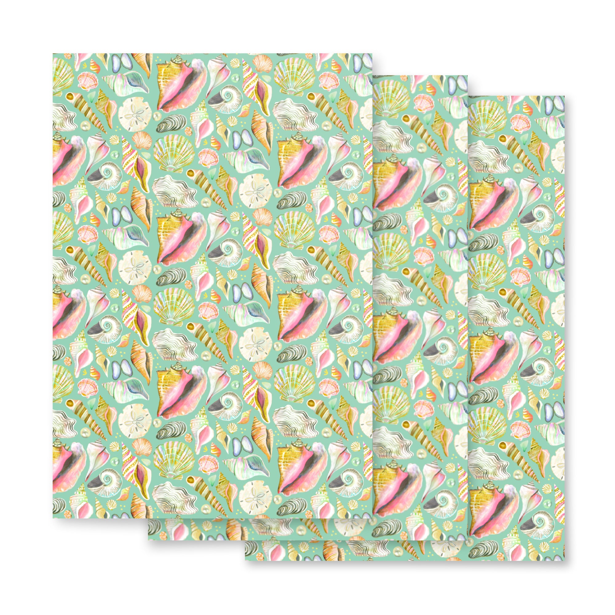 Seashell Wrapping Paper Sheets