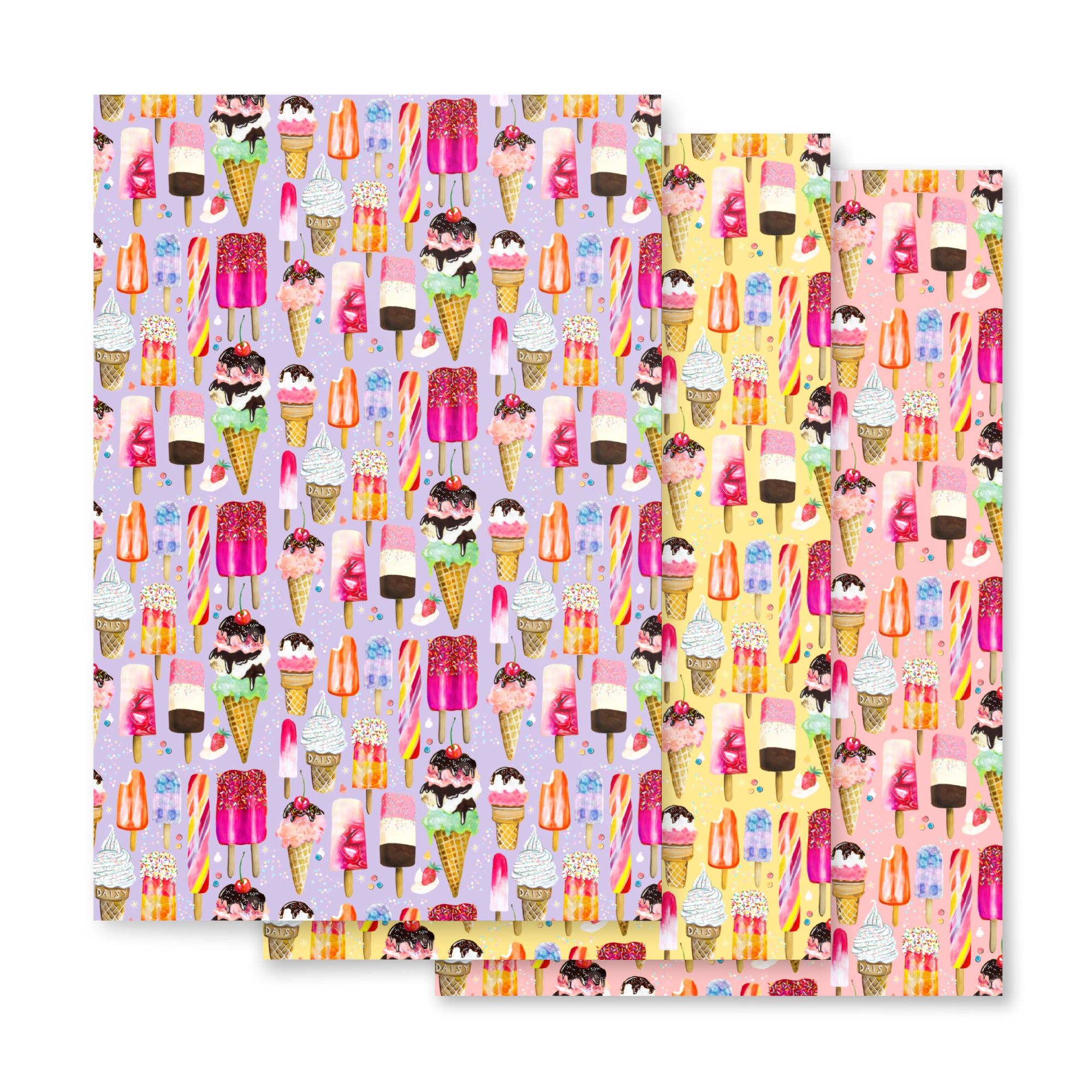 Ice Cream Wrapping Paper Sheets