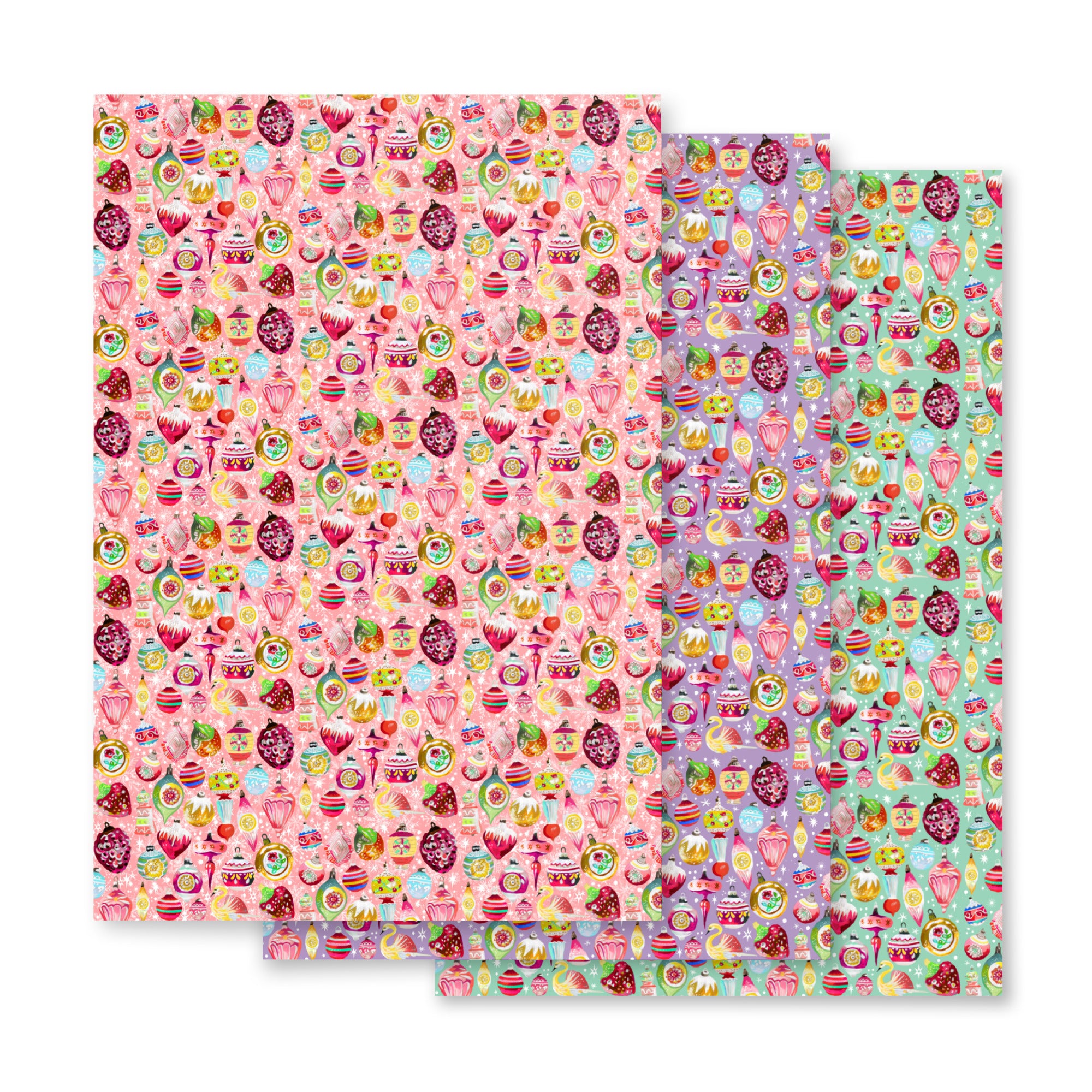 Vintage Ornaments Wrapping Paper Sheets