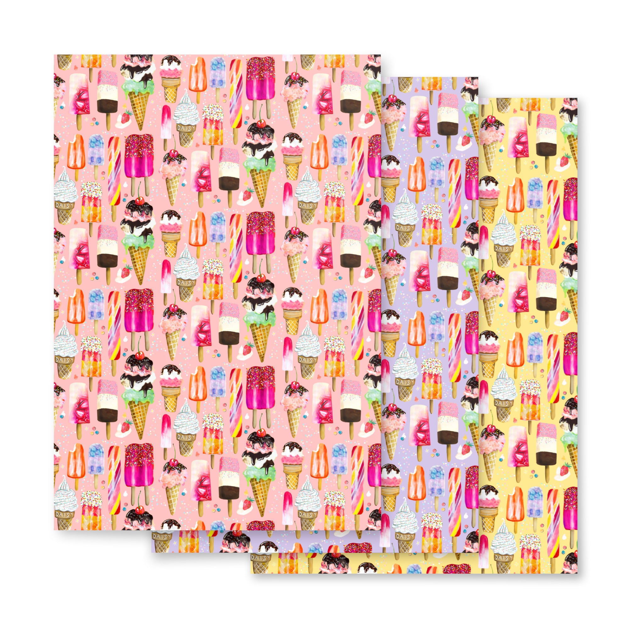 Ice Cream Wrapping Paper Sheets