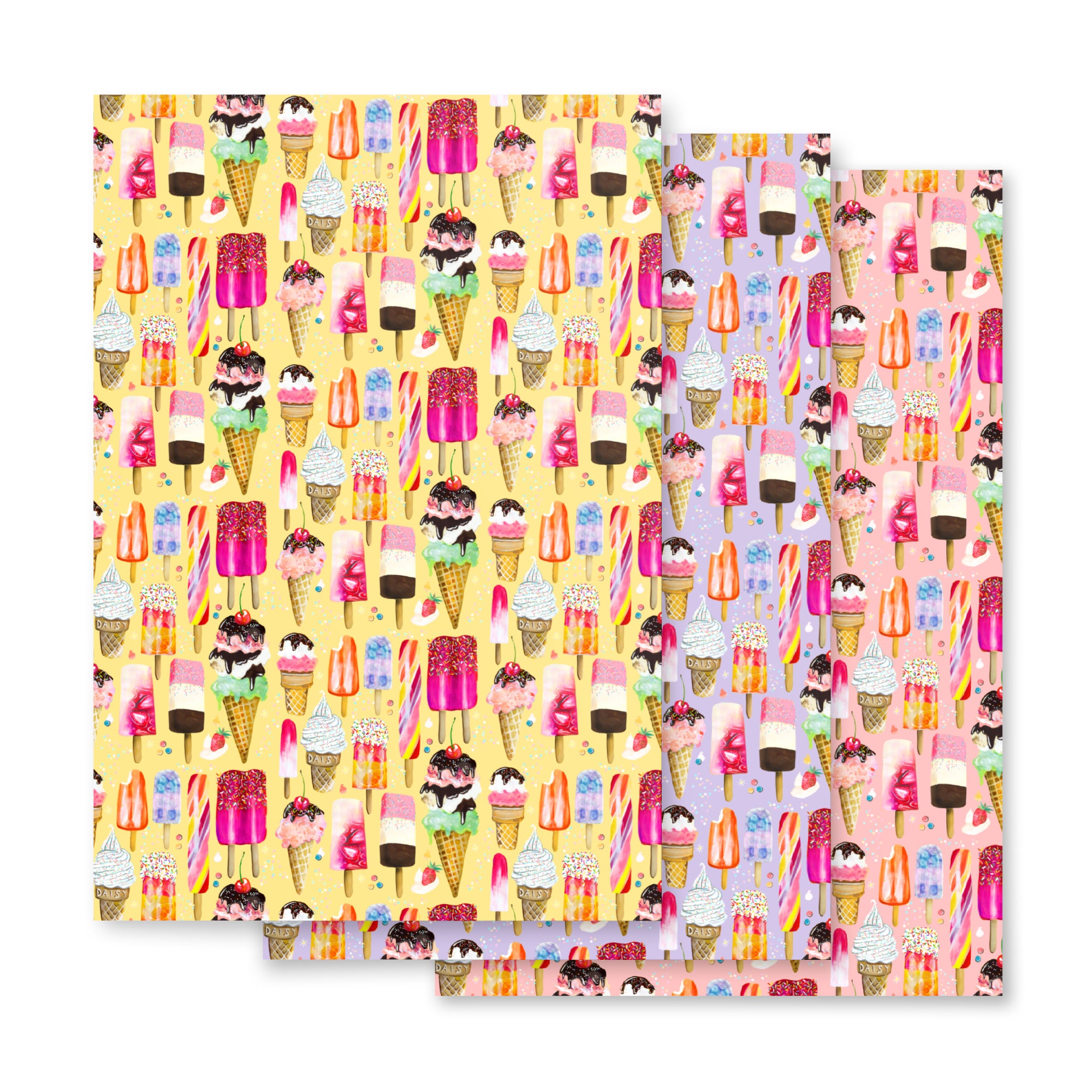 Ice Cream Wrapping Paper Sheets Default Title
