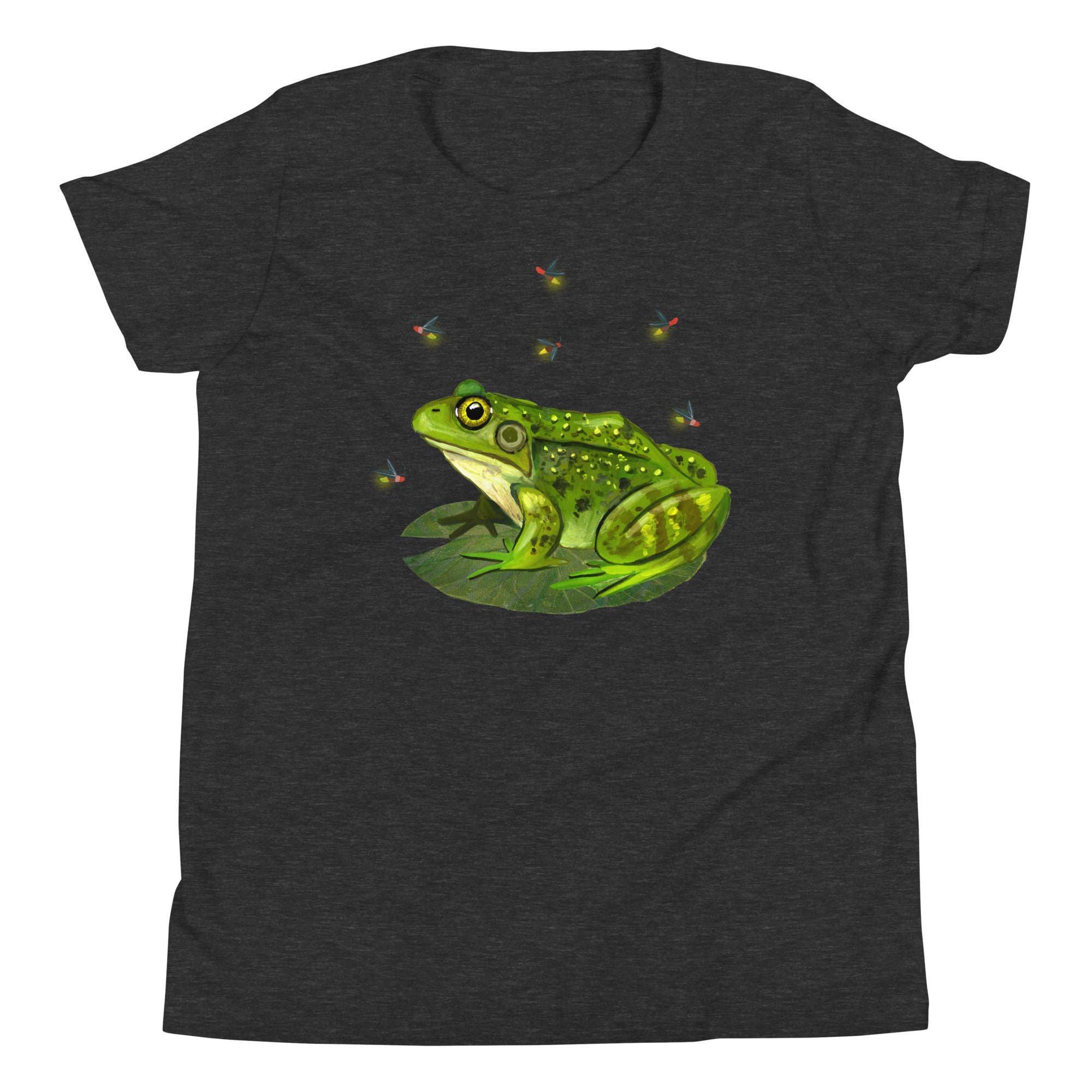 Frog & Fireflies Youth T-Shirt Dark Grey Heather