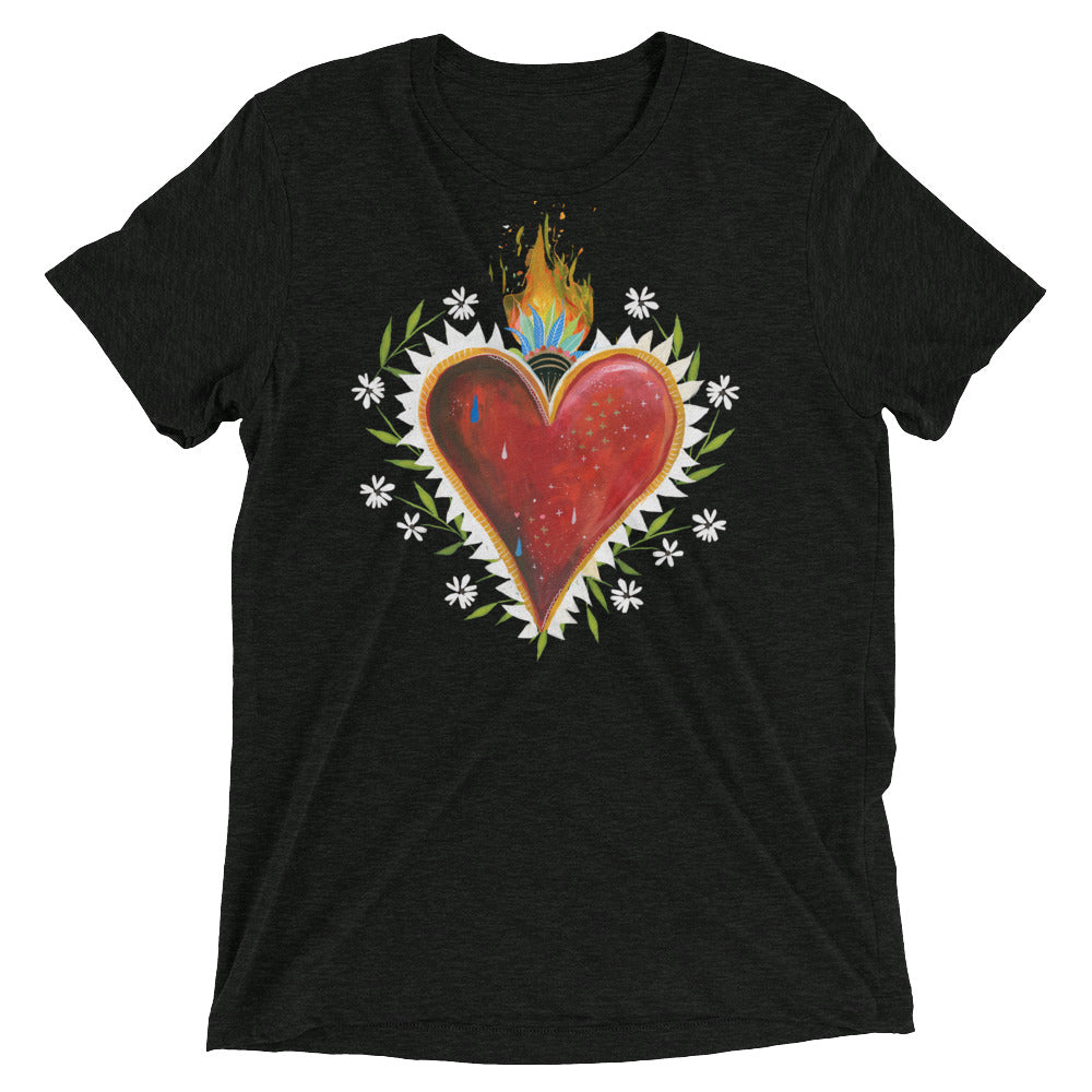 Sacred Heart Tri-Blend T-Shirt Charcoal-Black Tribl