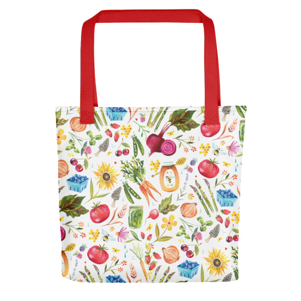 Farmer's Market Tote bag Red
