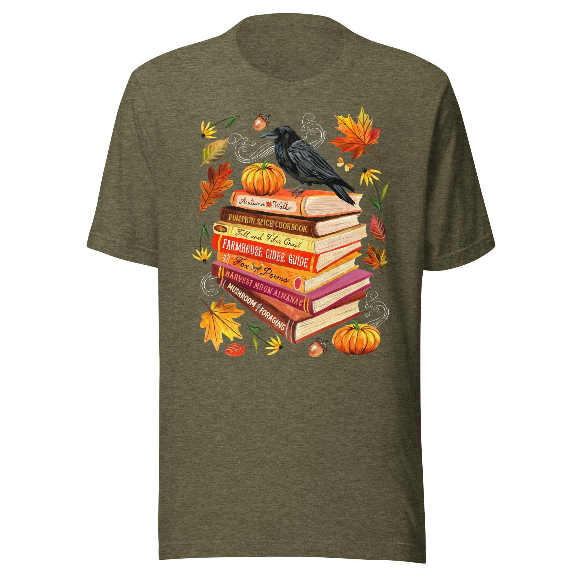 Autumn Library T-Shirt Heather Olive