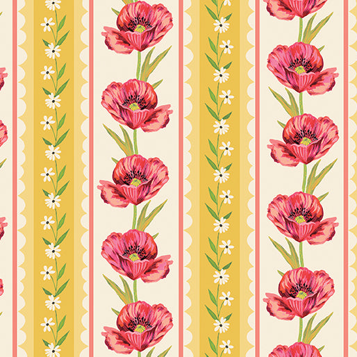 Poppy Daisy Stripe Yellow/Natural