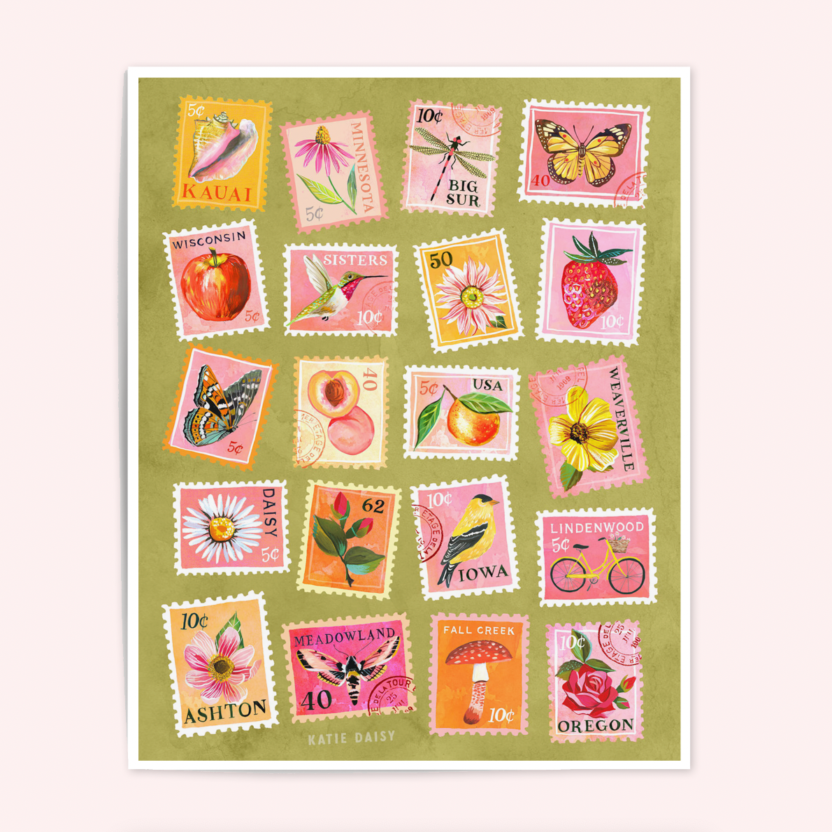 Stamp Collection Art Print