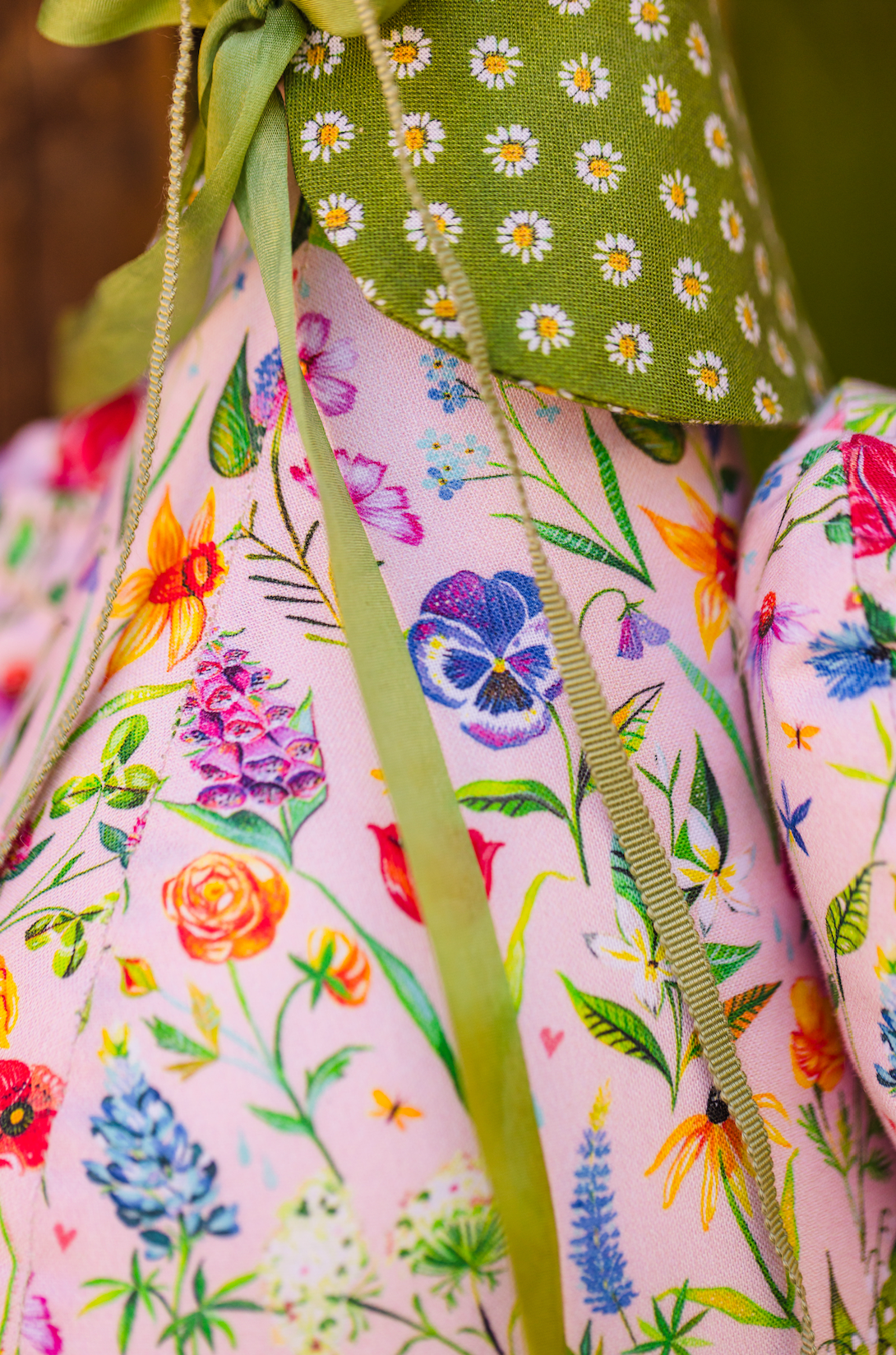 Meadow Flowers Pale Peach Jam Fabric