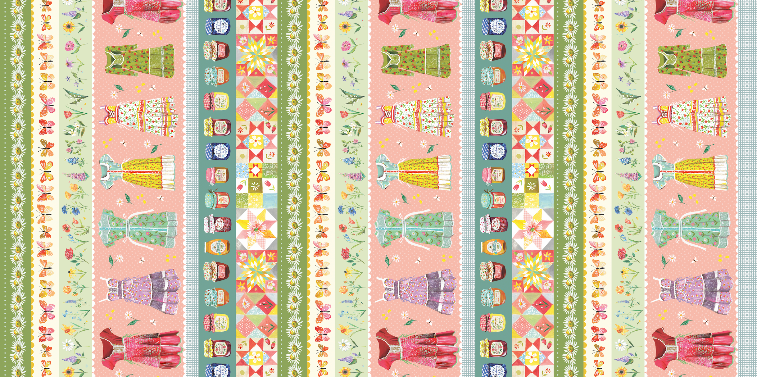 A Prairie Heart Stripe Multi Fabric