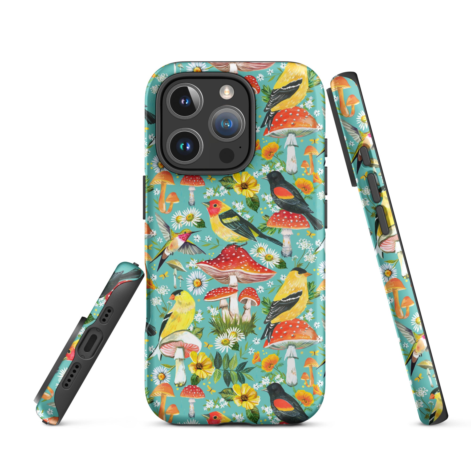Birds and Mushrooms Tough Case for iPhone® iPhone 16 Pro