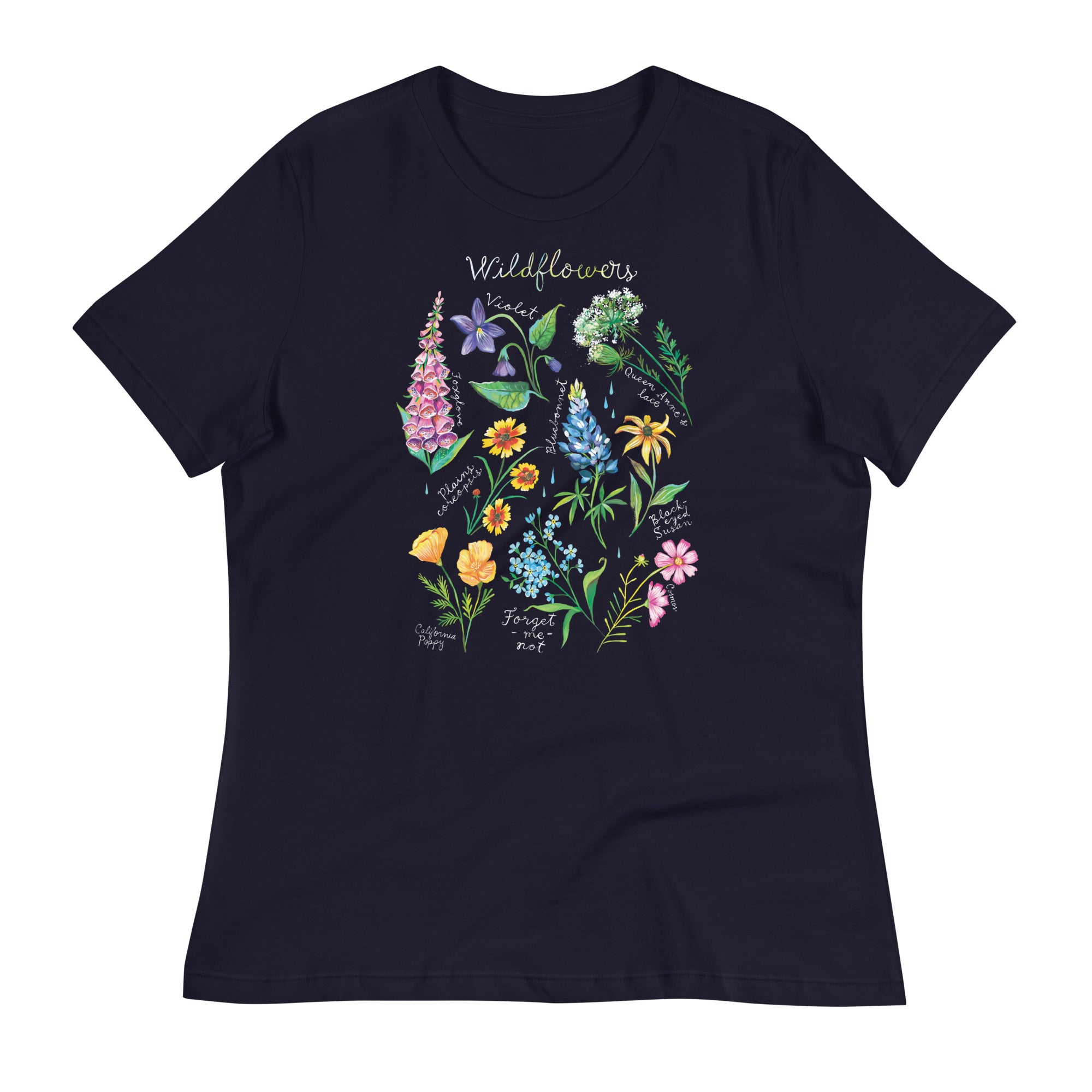 Wildflowers Women's T-Shirt Navy