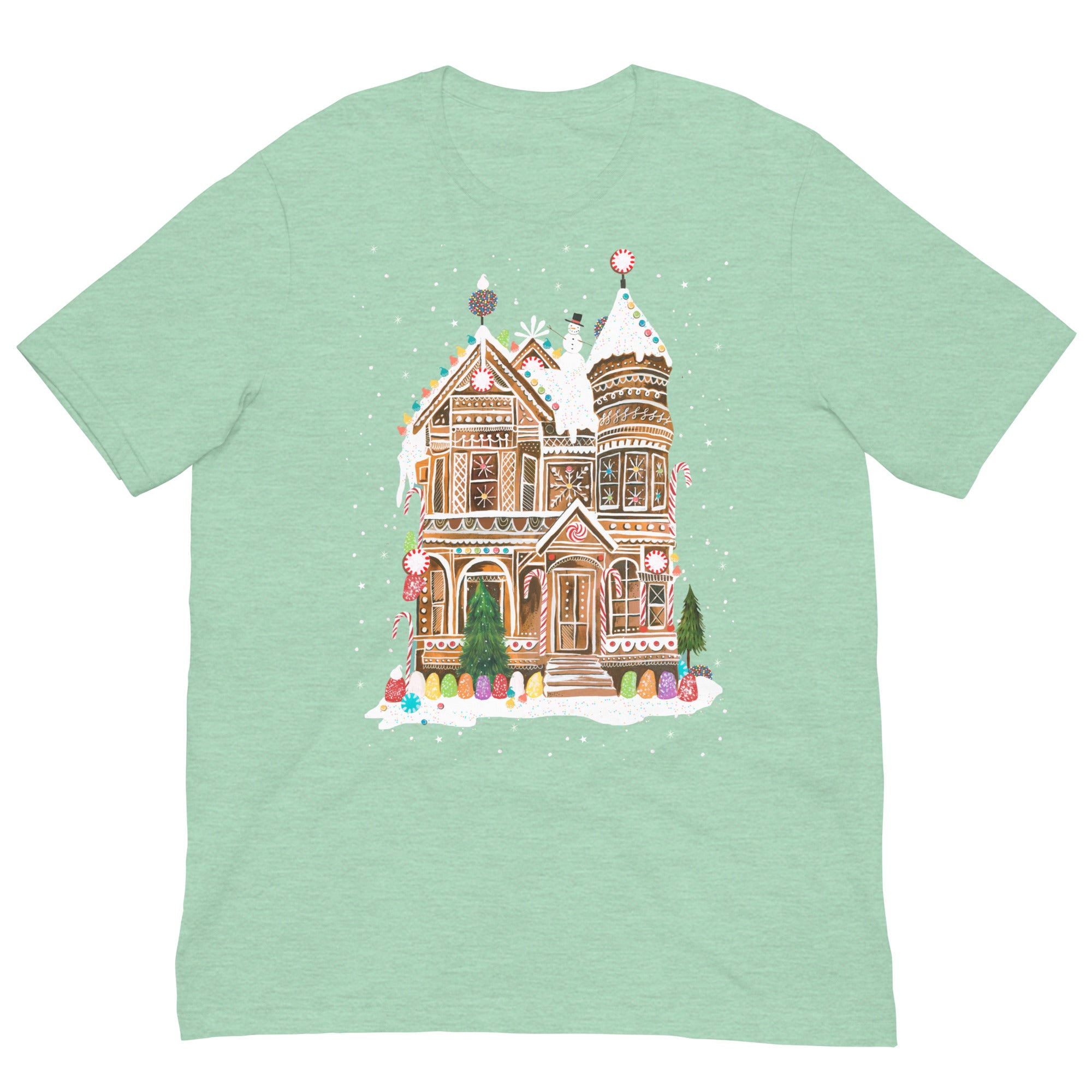 Gingerbread House T-Shirt Heather Prism Mint