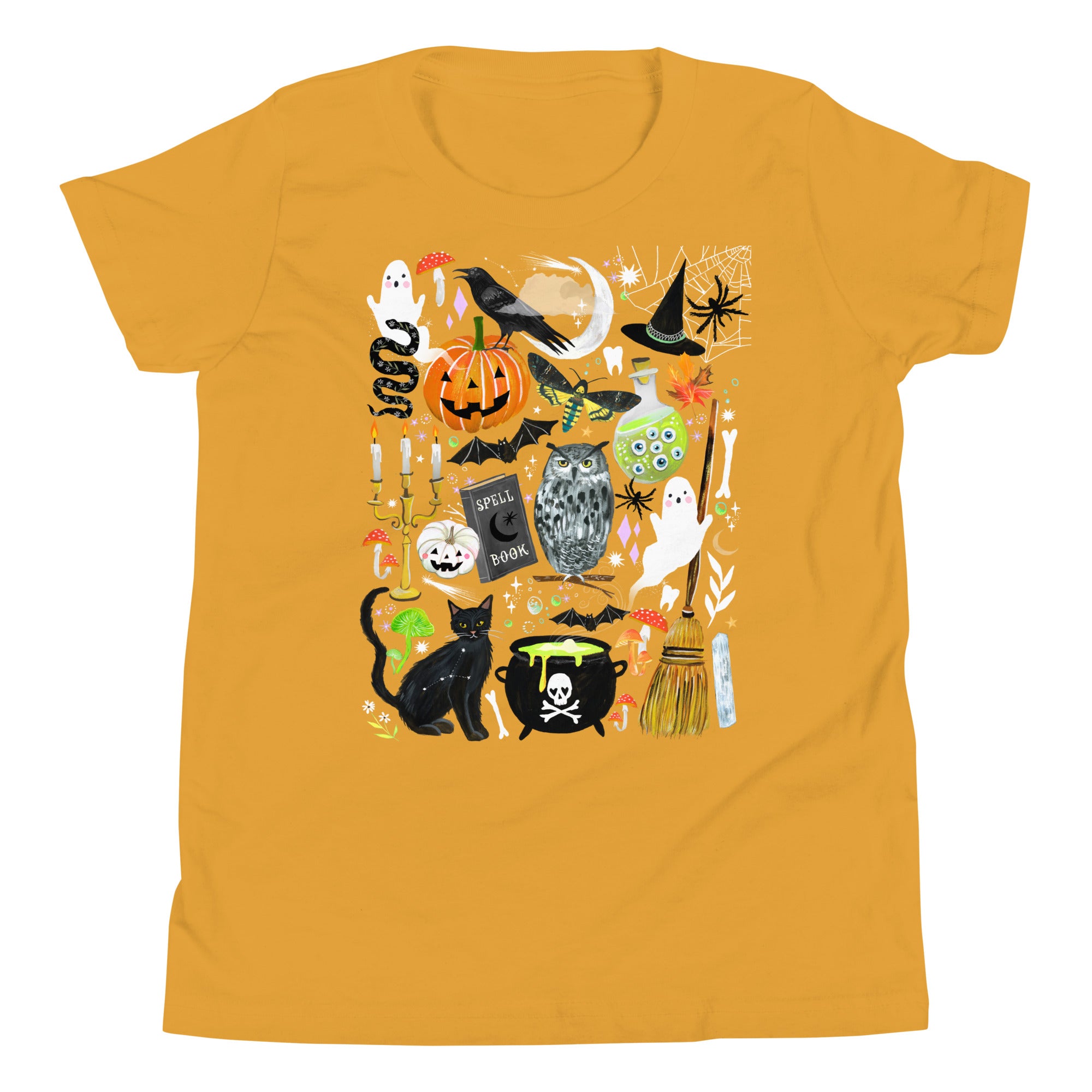 Kids Halloween T-Shirt Mustard