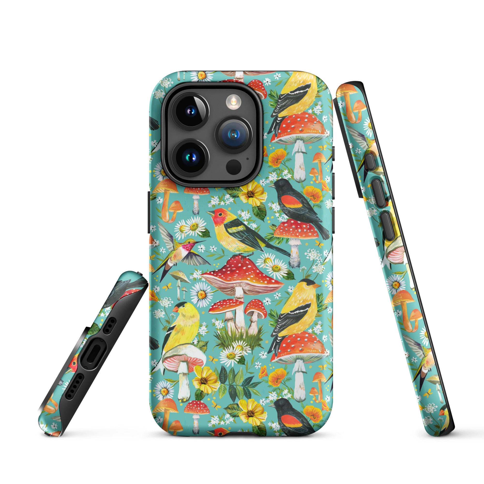 Birds and Mushrooms Tough Case for iPhone® iPhone 15 Pro