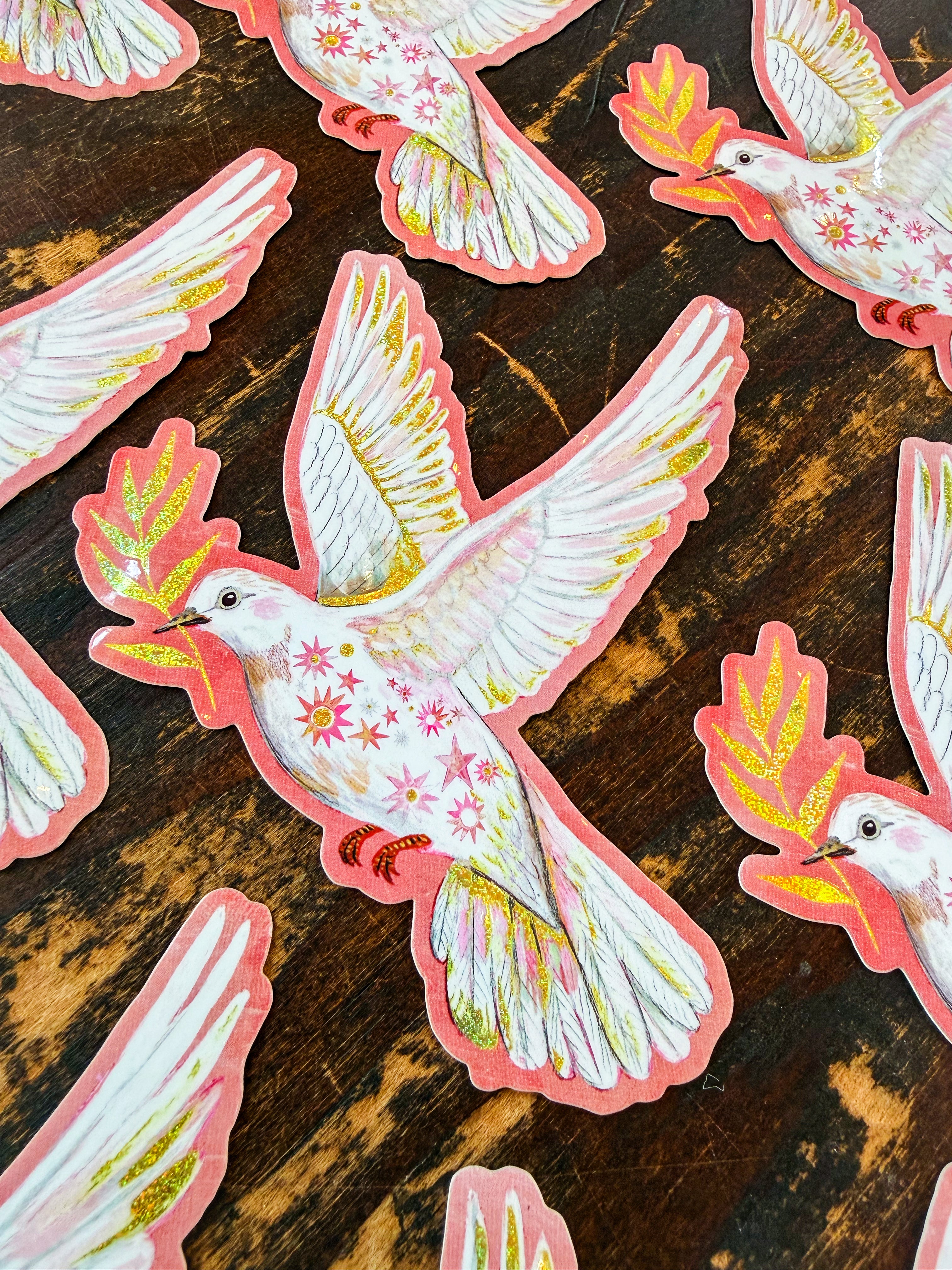 Dove - Glitter Sticker