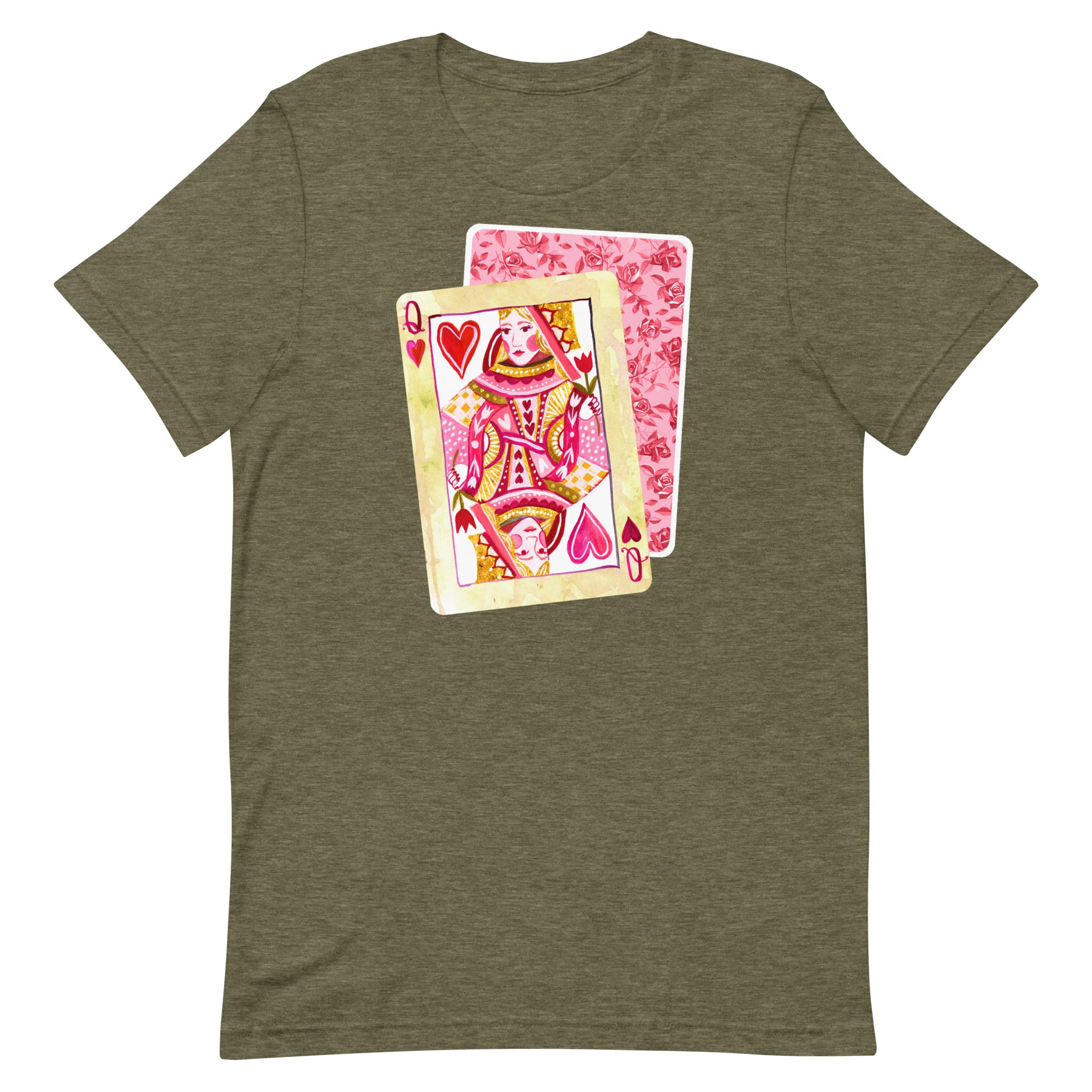 Queen of Hearts T-Shirt Heather Olive