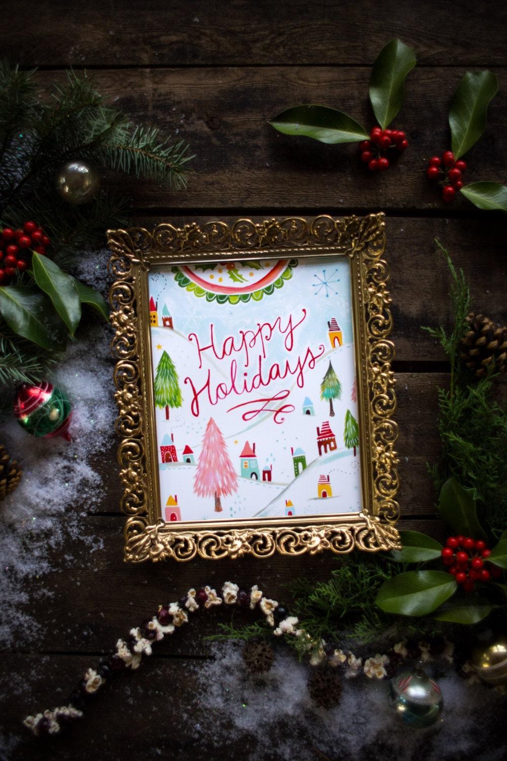 Happy Holidays Art Print