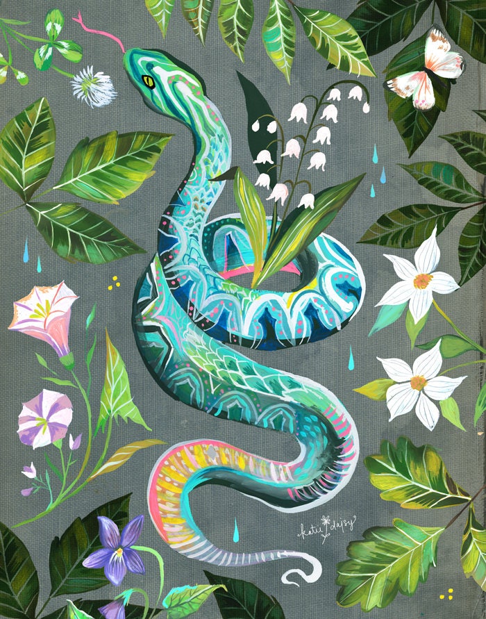 Garden Snake Art Print