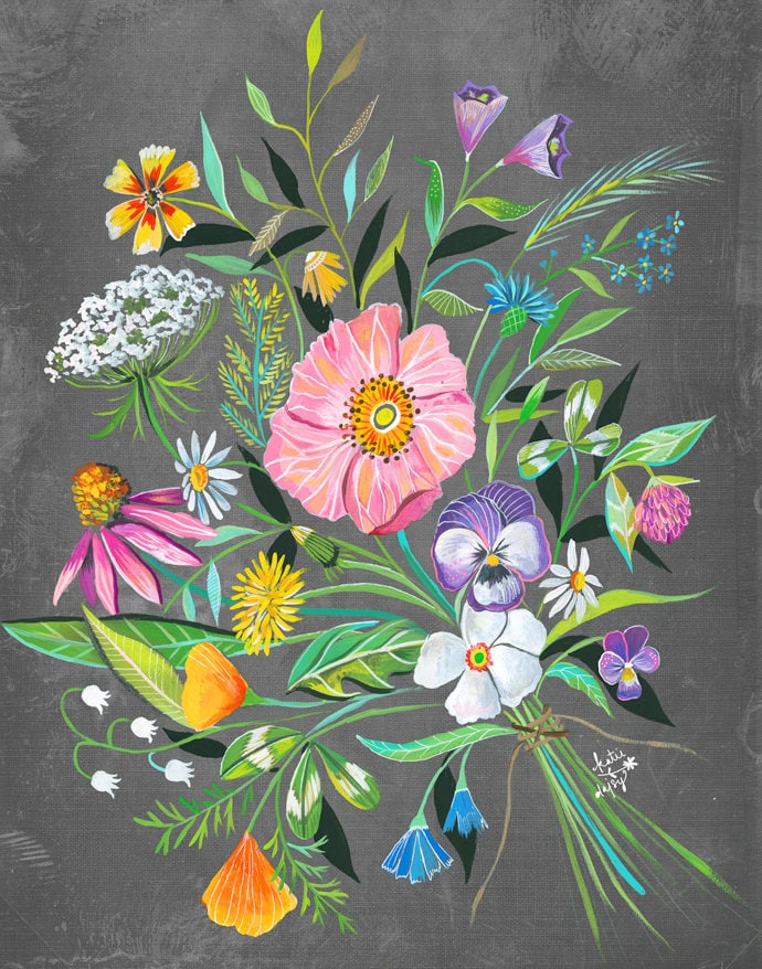 30 Year Bouquet Art Print