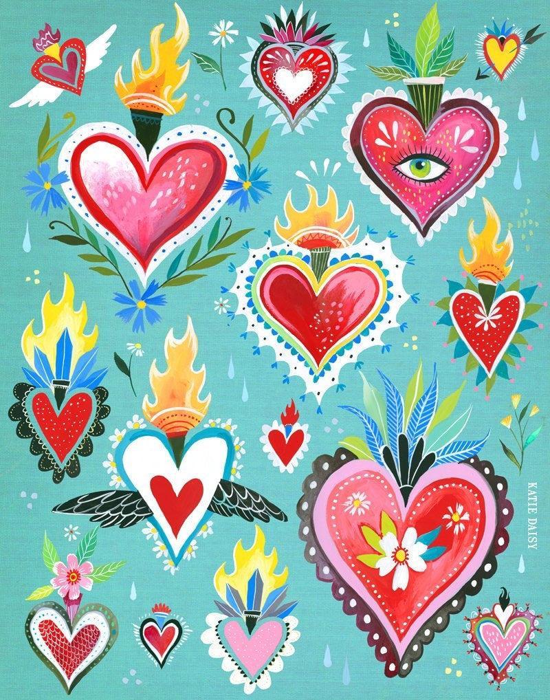 Hearts Aflame Art Print