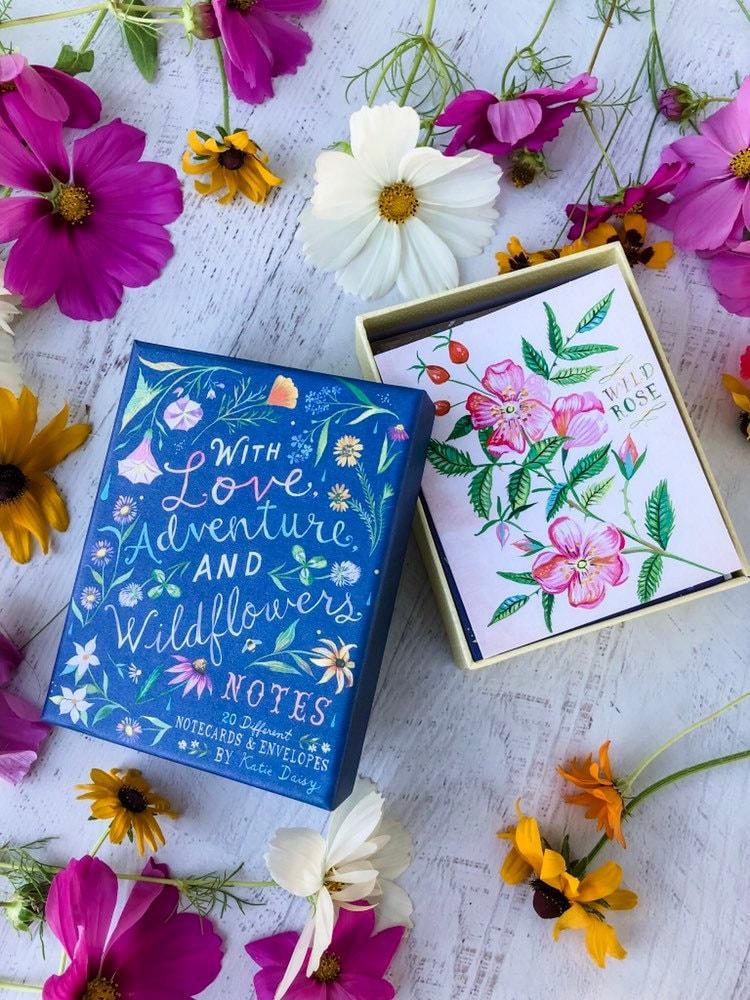 With Love, Adventure, and Wildflowers Notecards