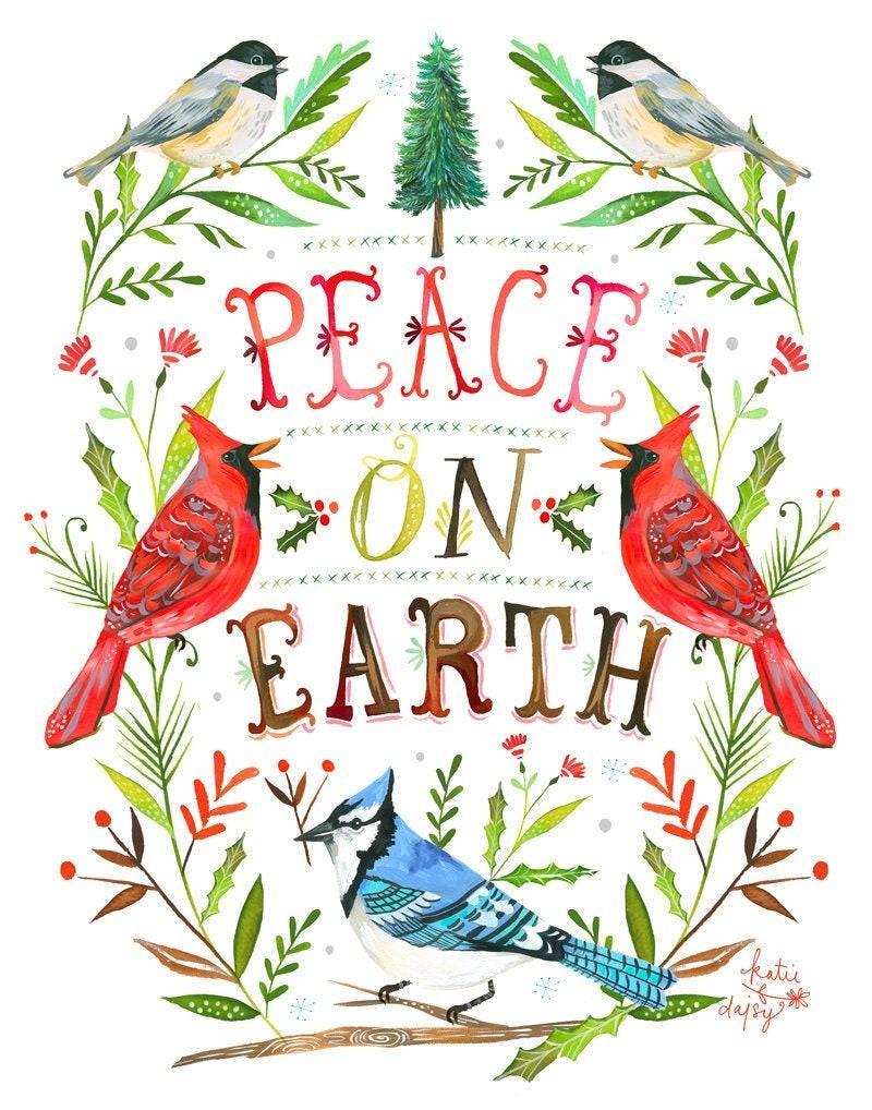 Holiday Birds Art Print