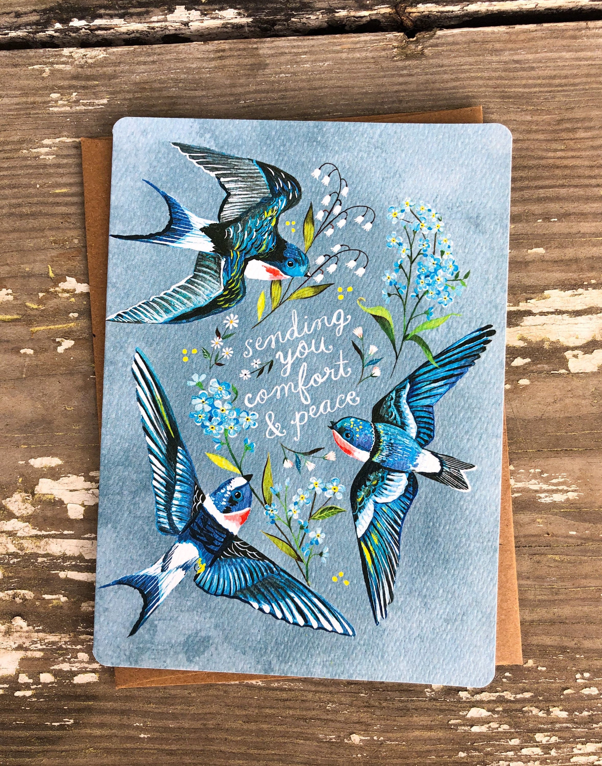 Swallows Sympathy Card
