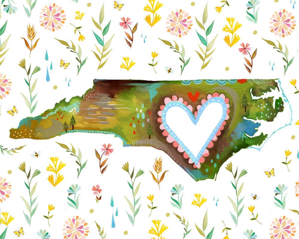 I Love North Carolina Art Print
