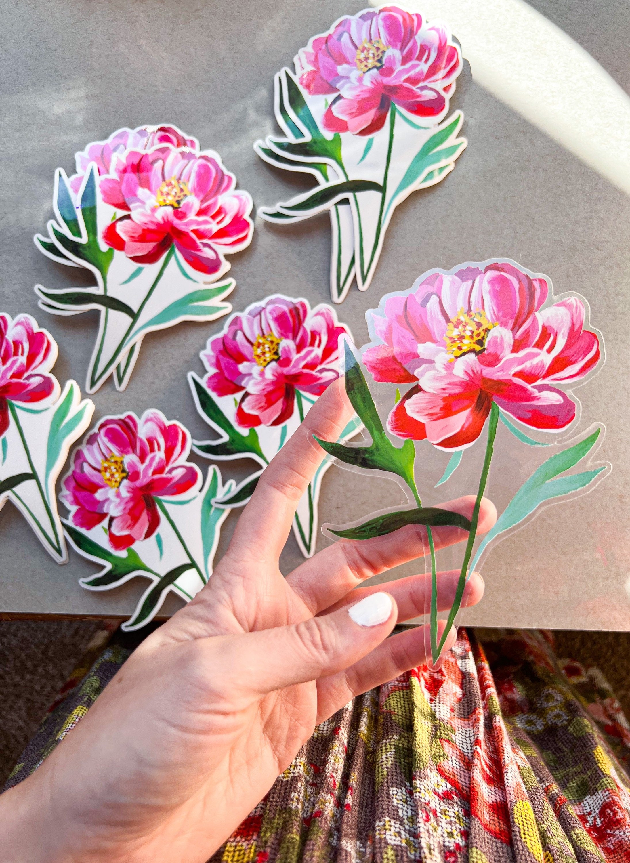 Peony - Clear Sticker