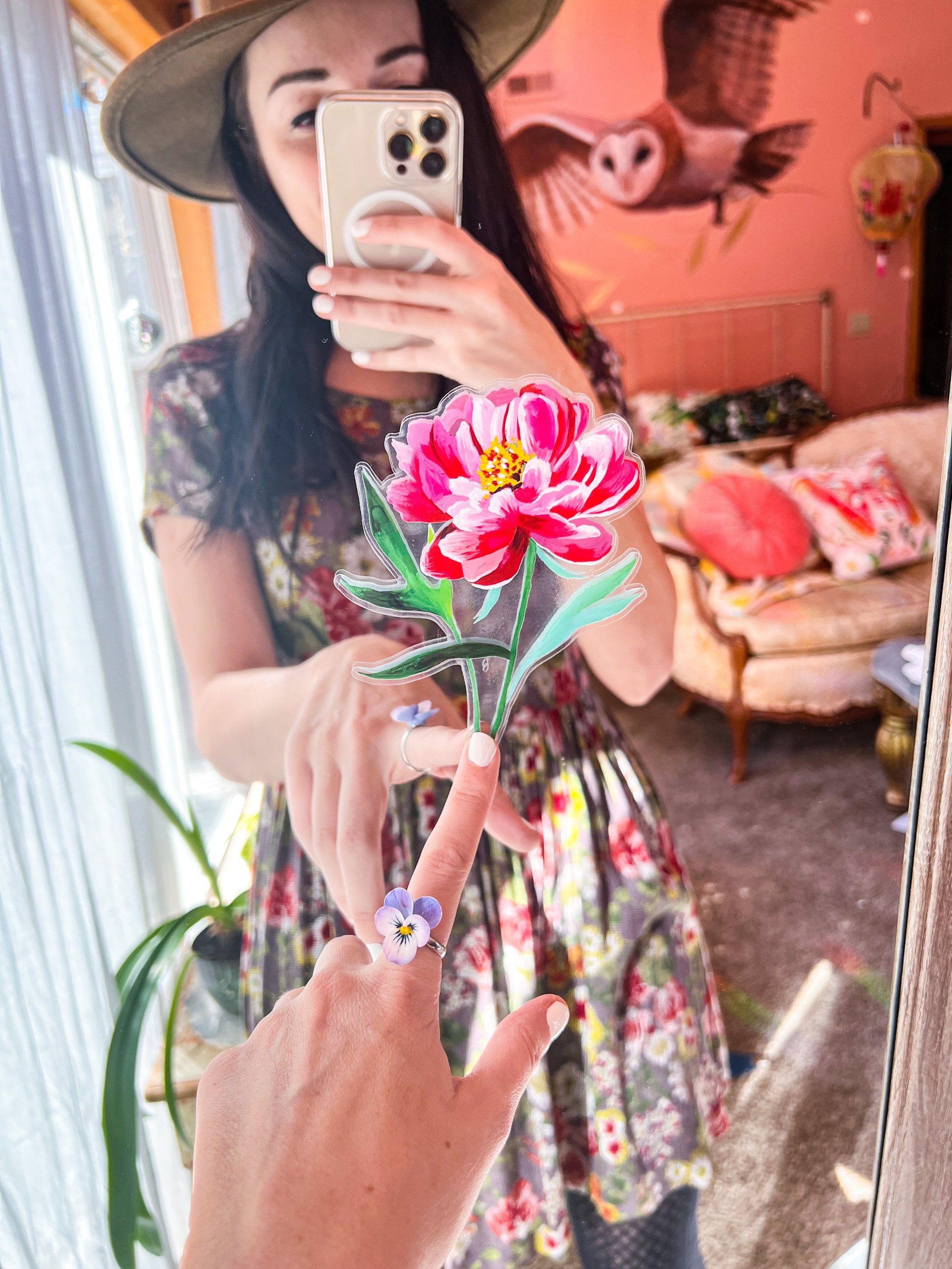 Peony - Clear Sticker