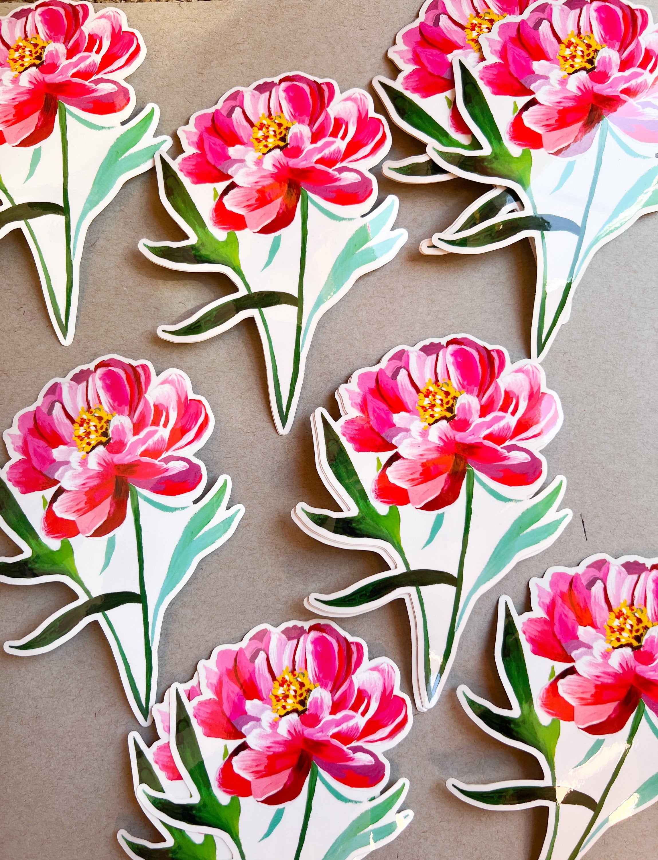 Peony - Clear Sticker