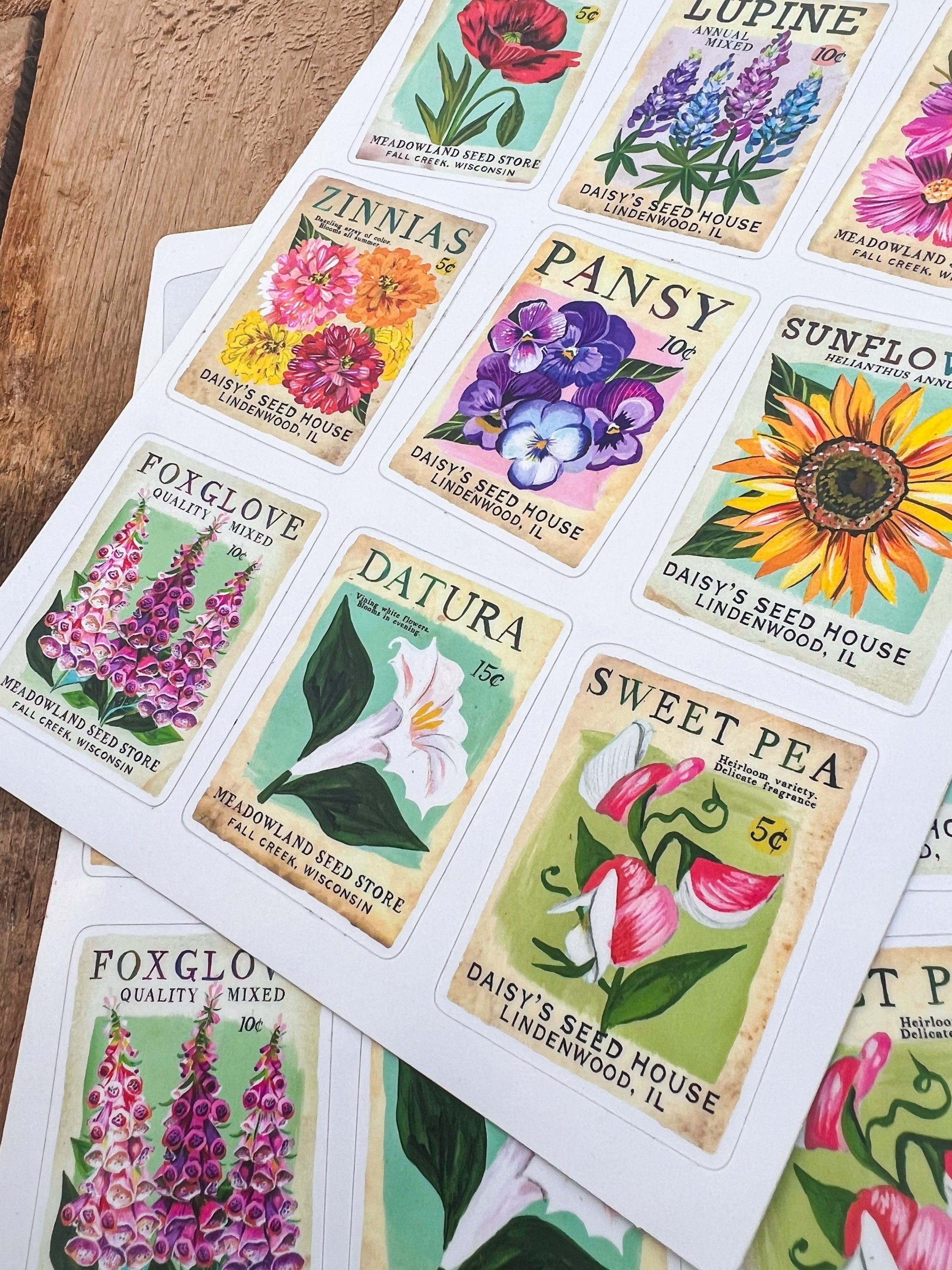 Seed Packet Sticker Sheets