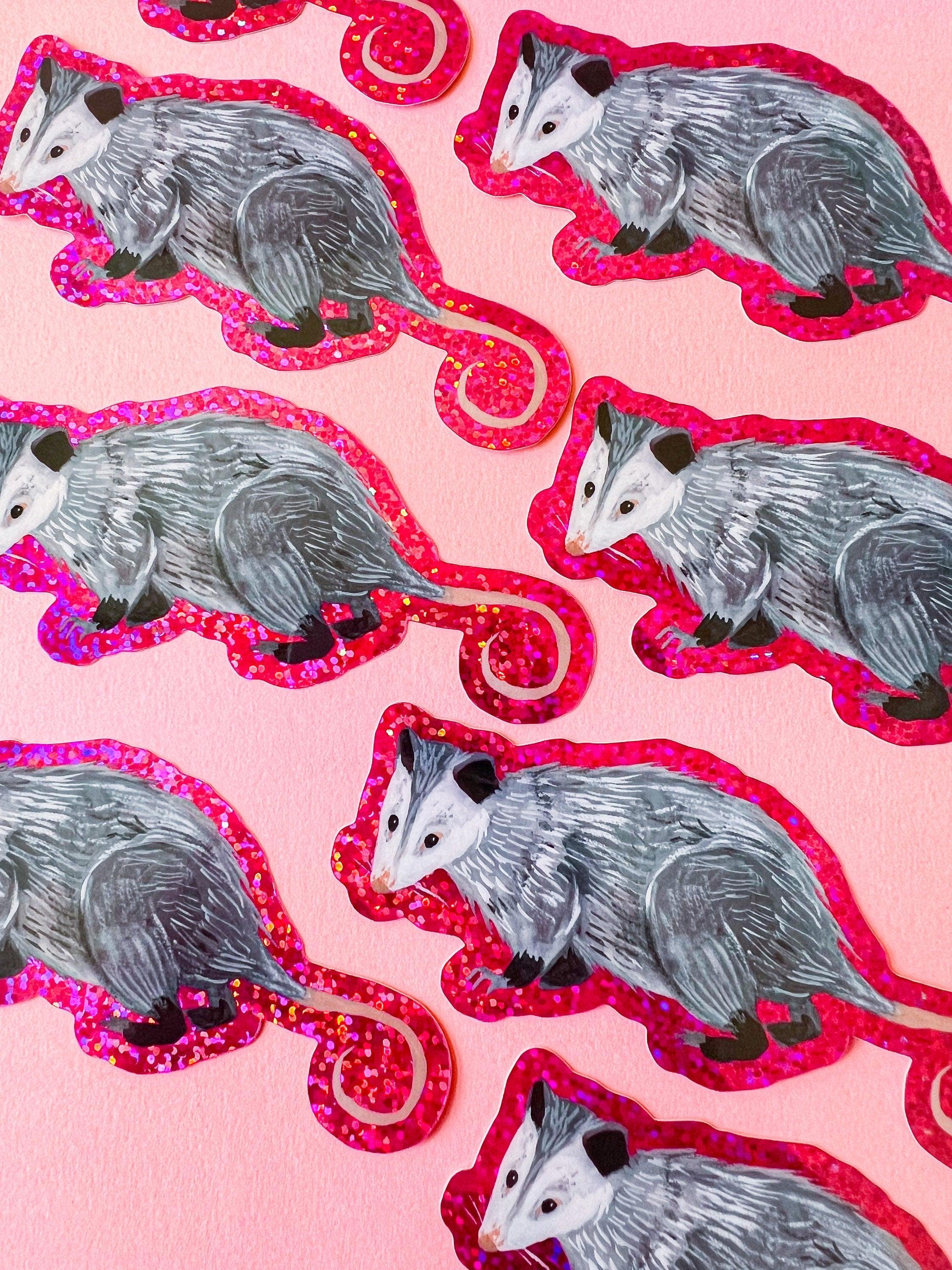 Glitter Opossom Sticker