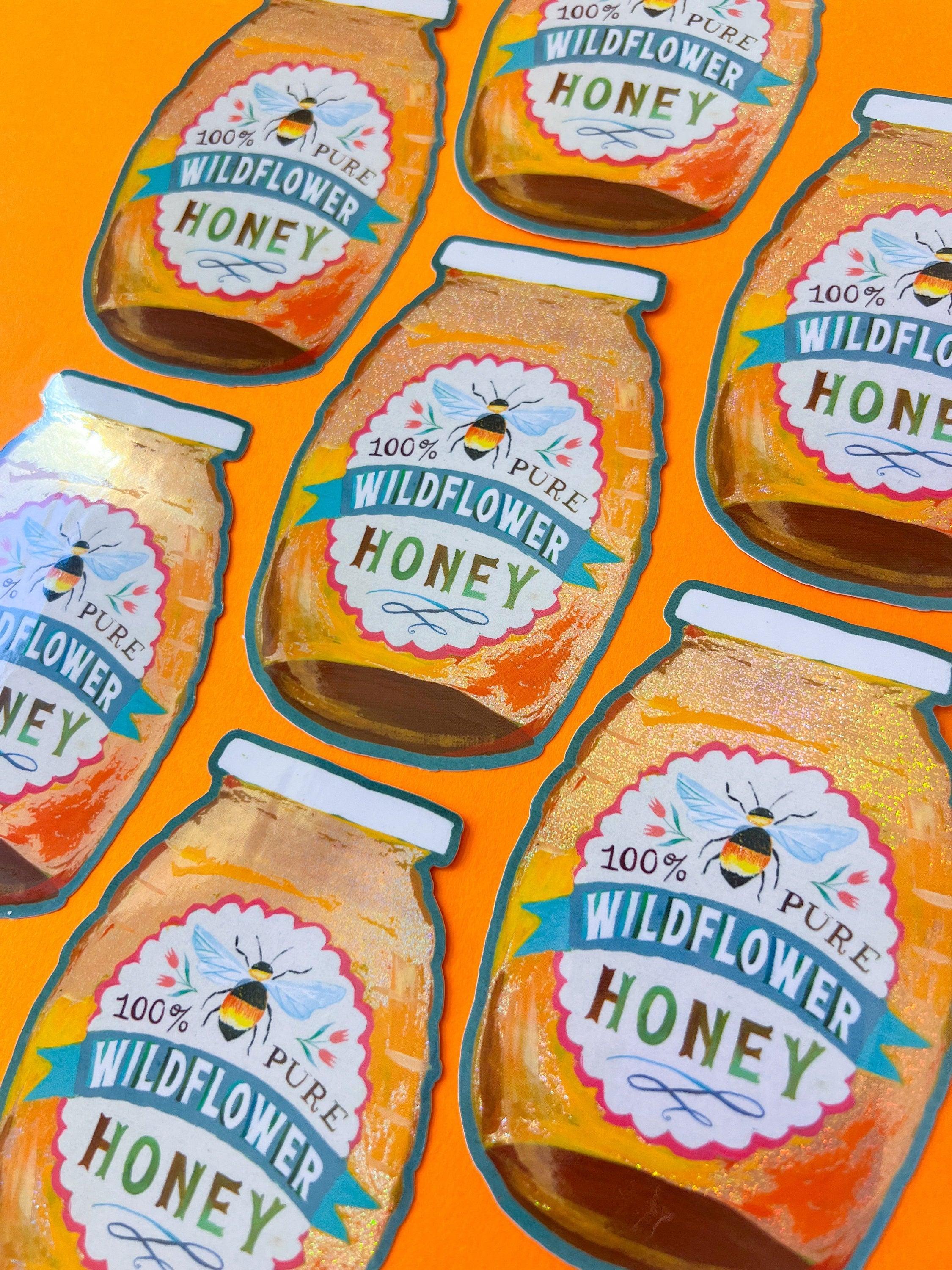 Glitter Honey Jar Sticker